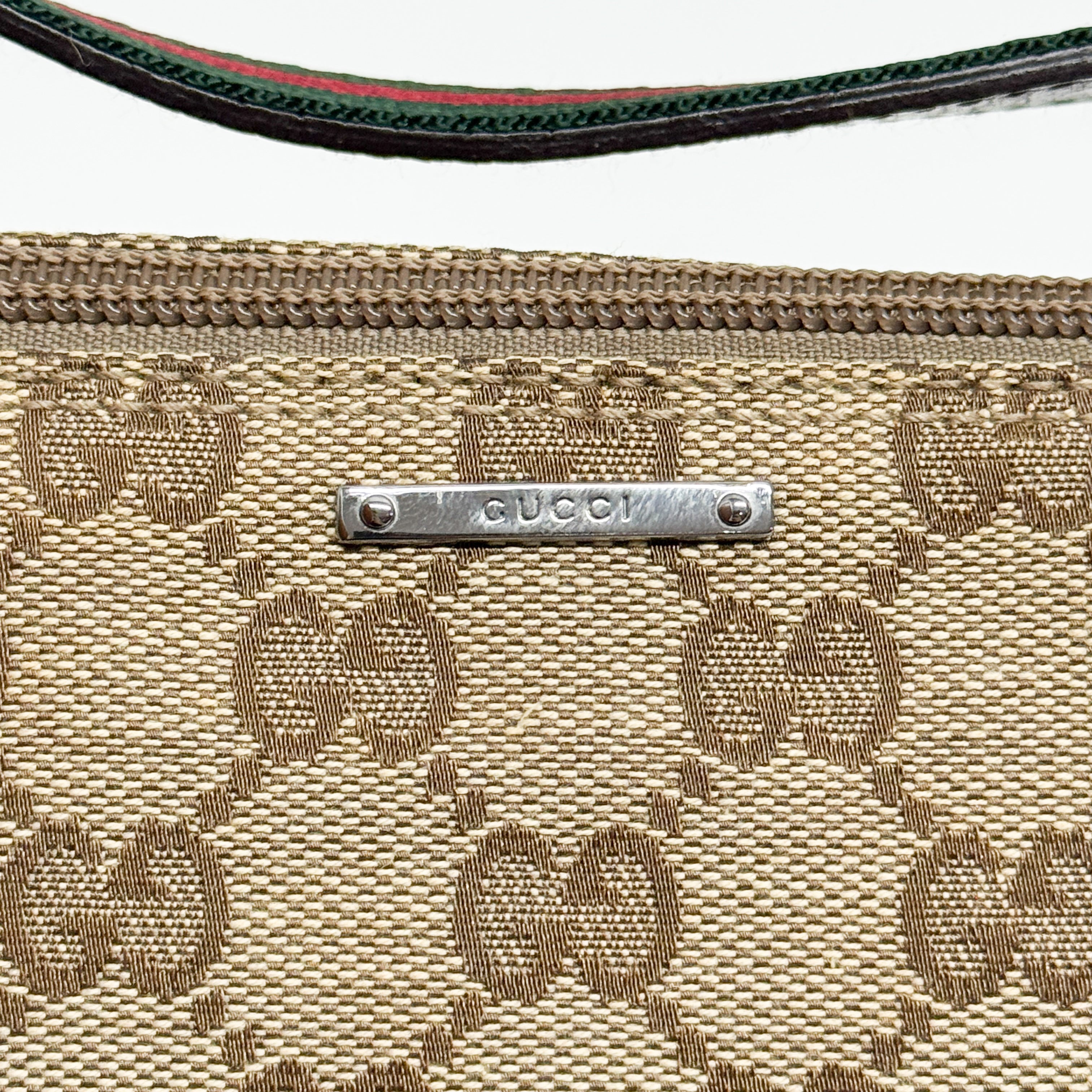 GG Brown Canvas Cotton Shoulder Bag