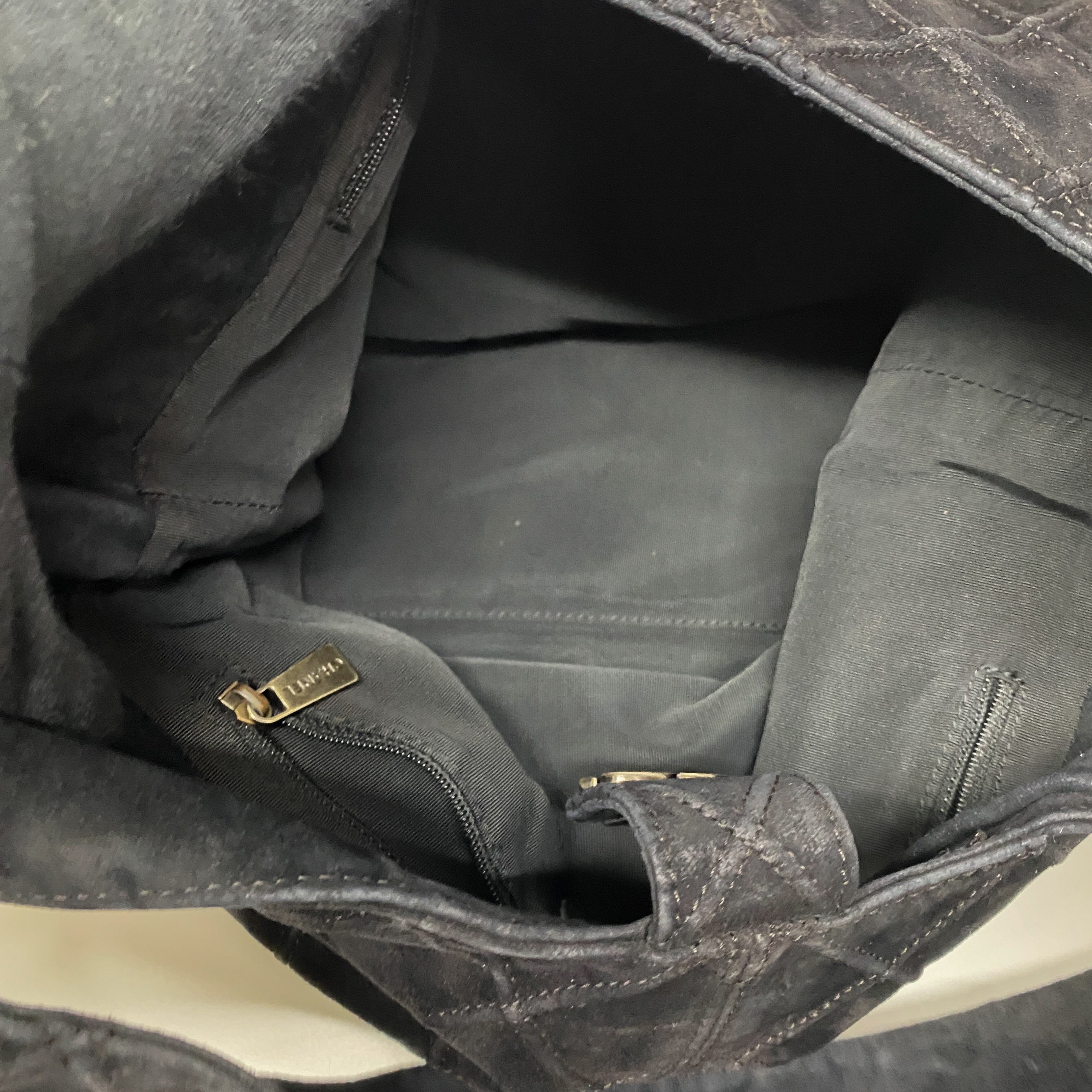 Metalesse Black Suede Hobo Shoulder Bag