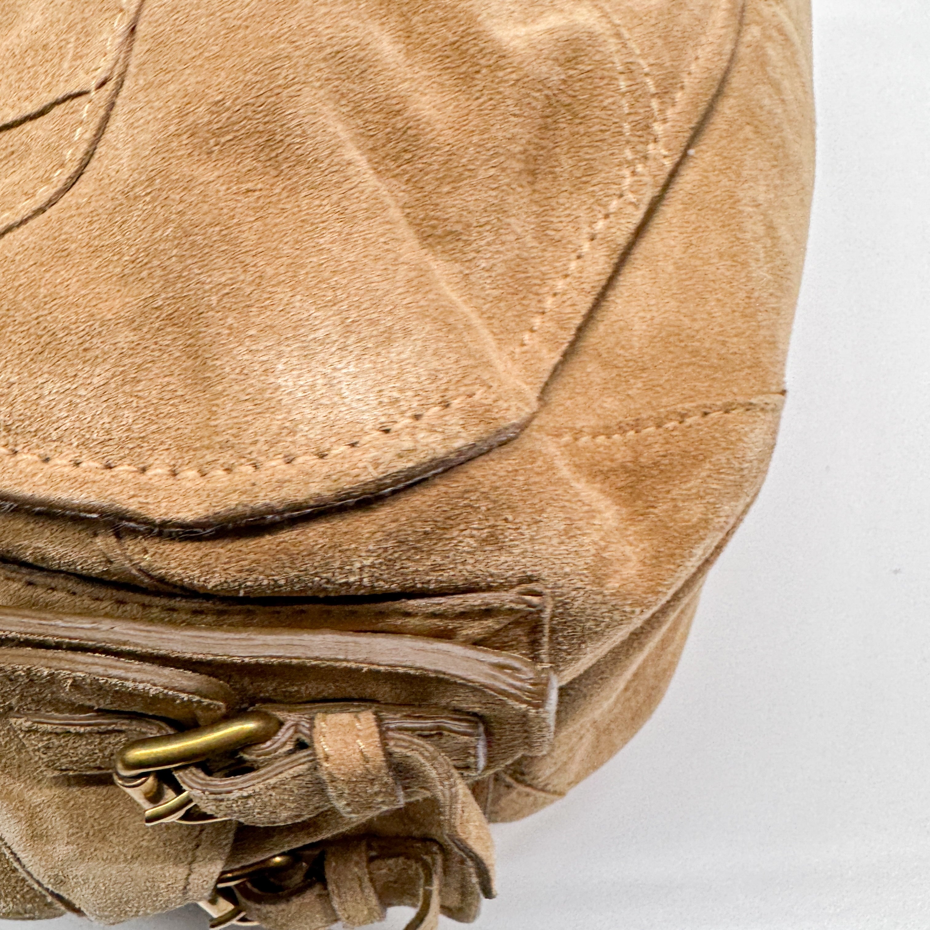 Vintage Brown Suede Shoulder Bag