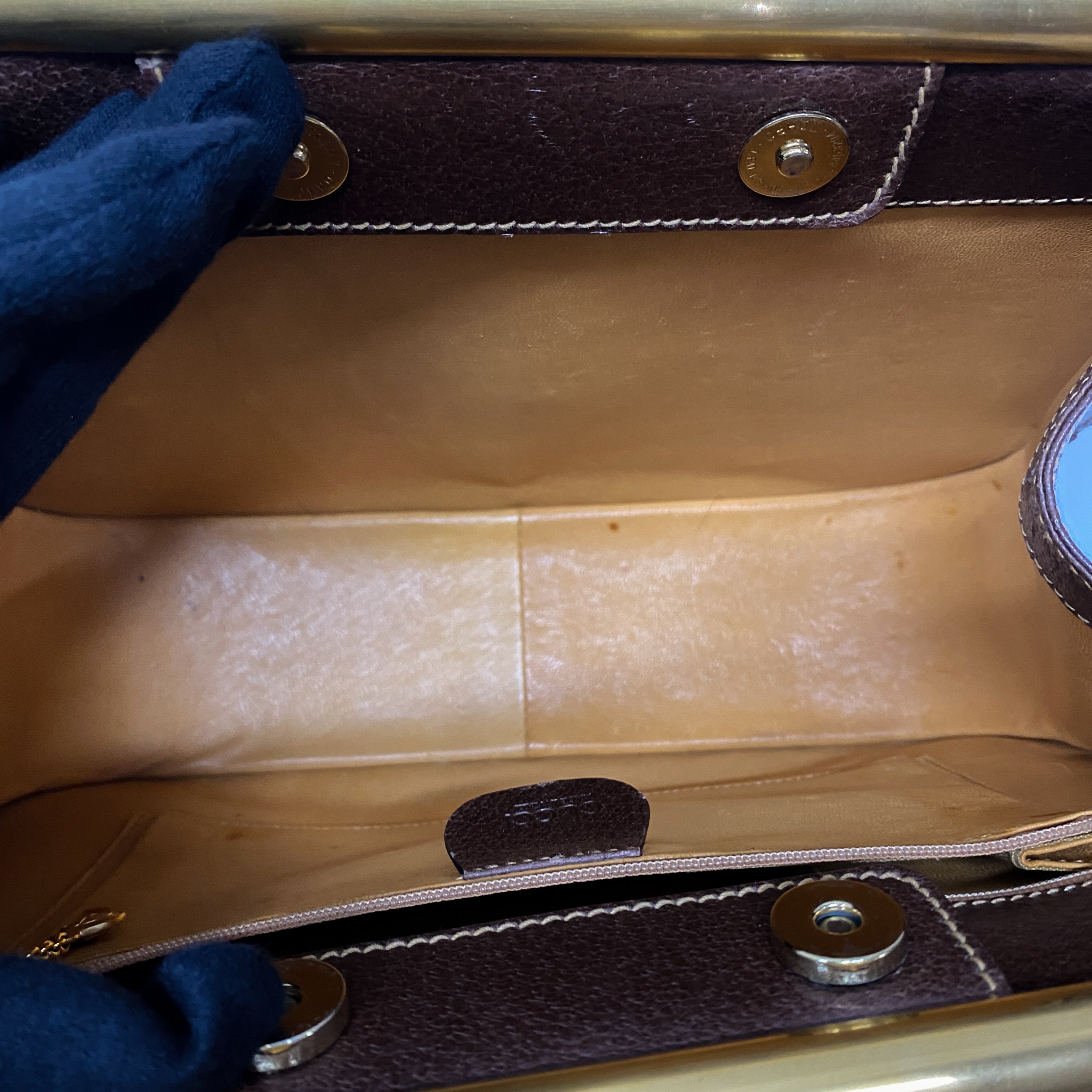 Horsebit Brown Leather Hand Bag