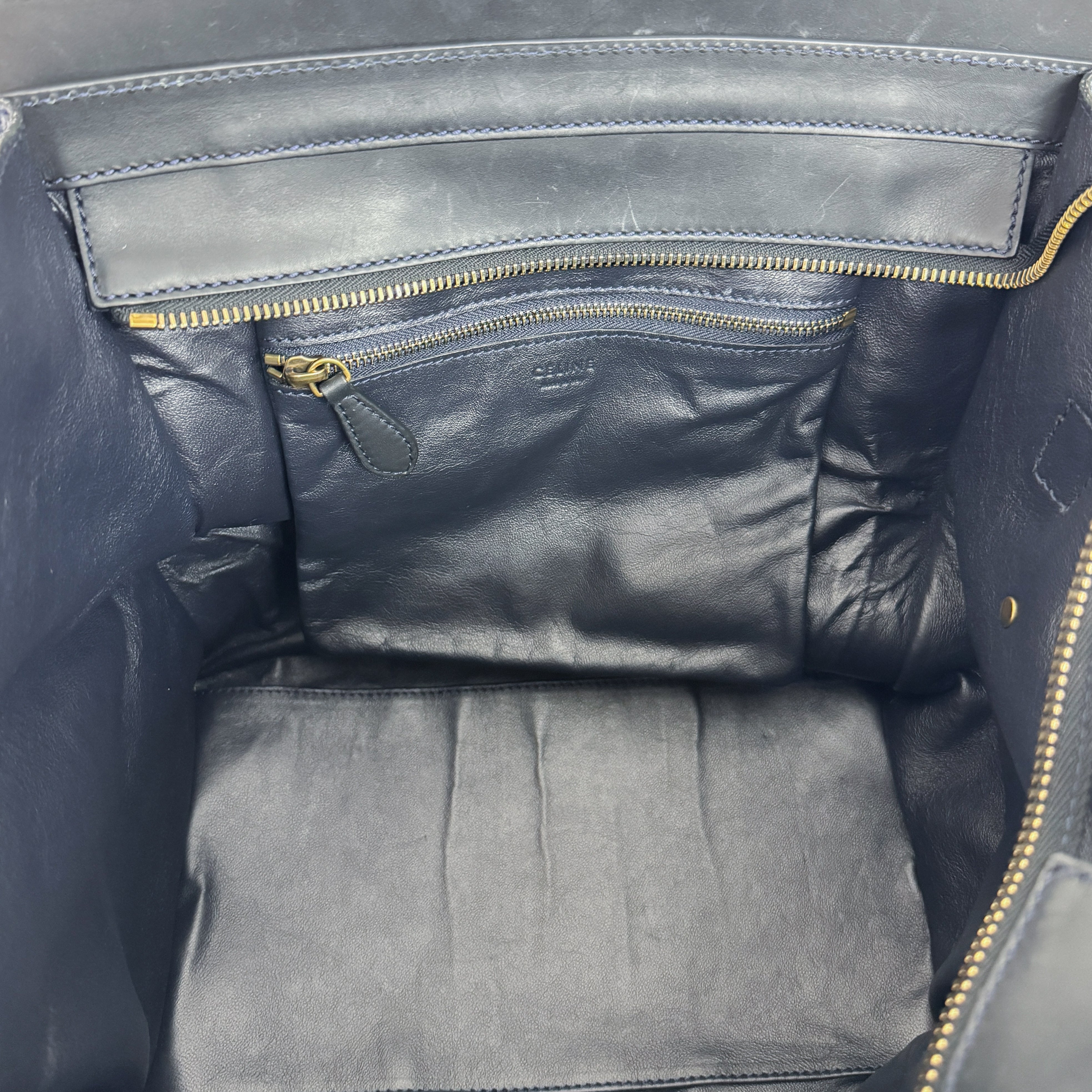 Luggage Micro Blue Python Embossed Leather Hand Bag