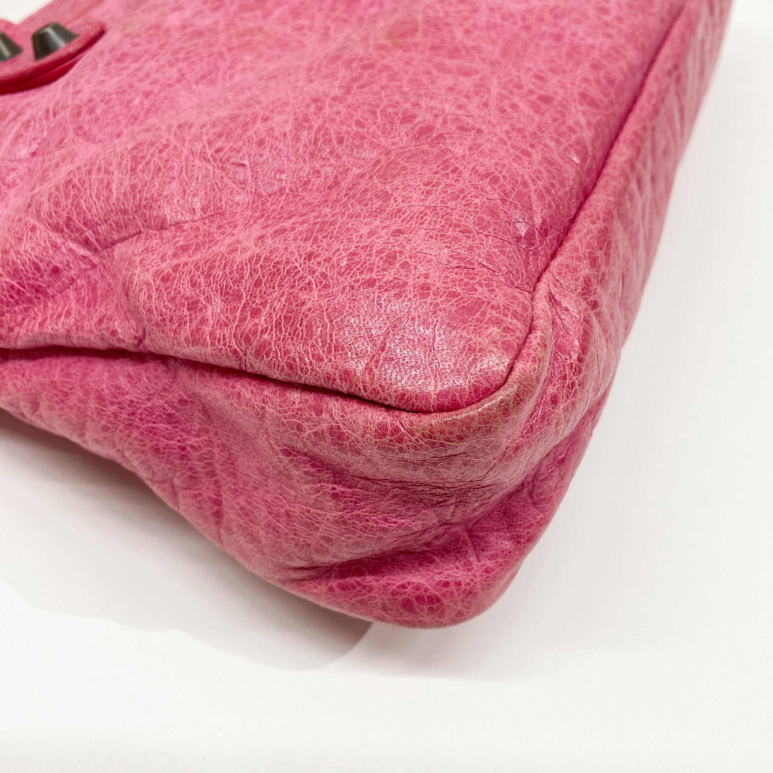 The First Pink Leather Hand Bag