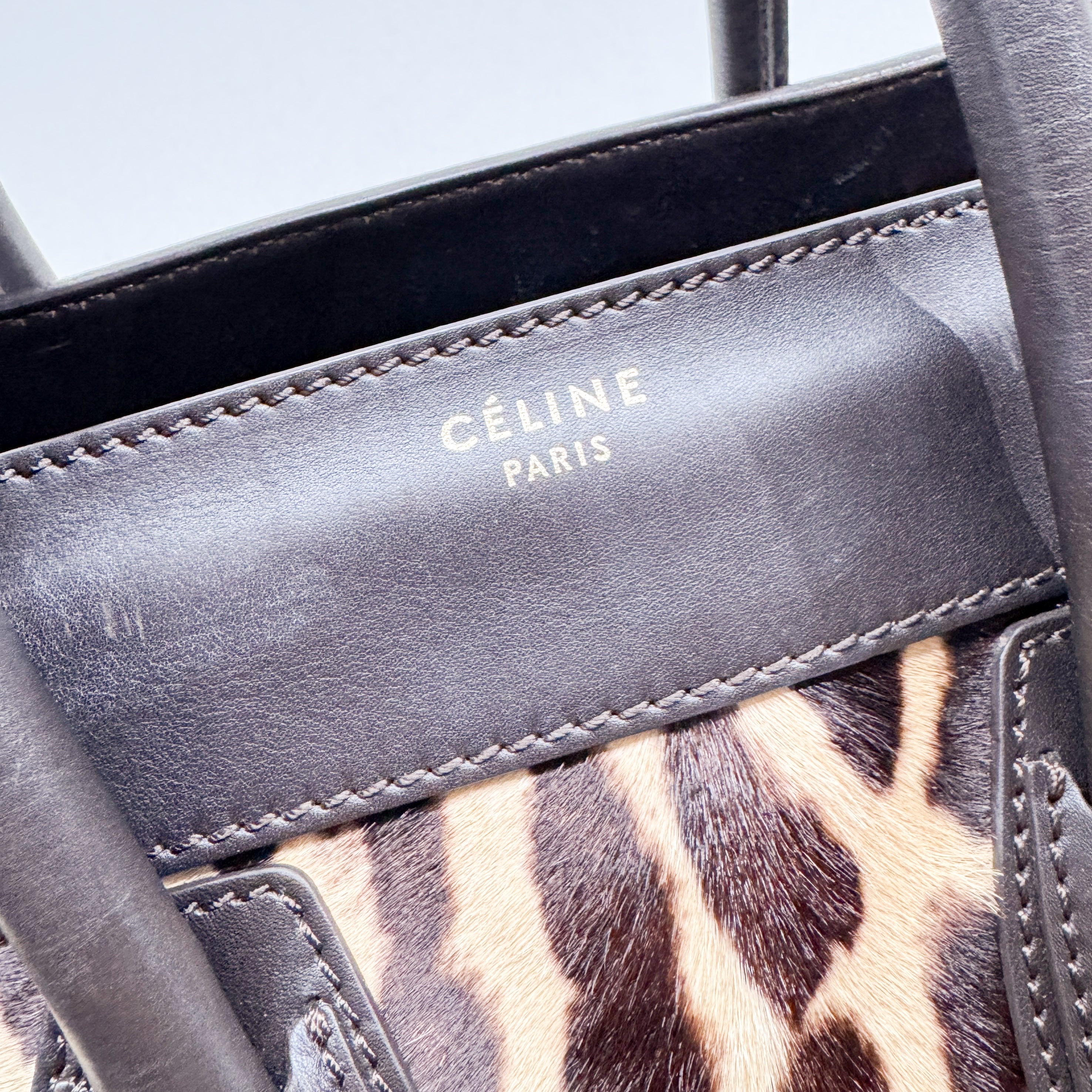 Luggage Micro Leopard Print Pony Hair Hand Bag