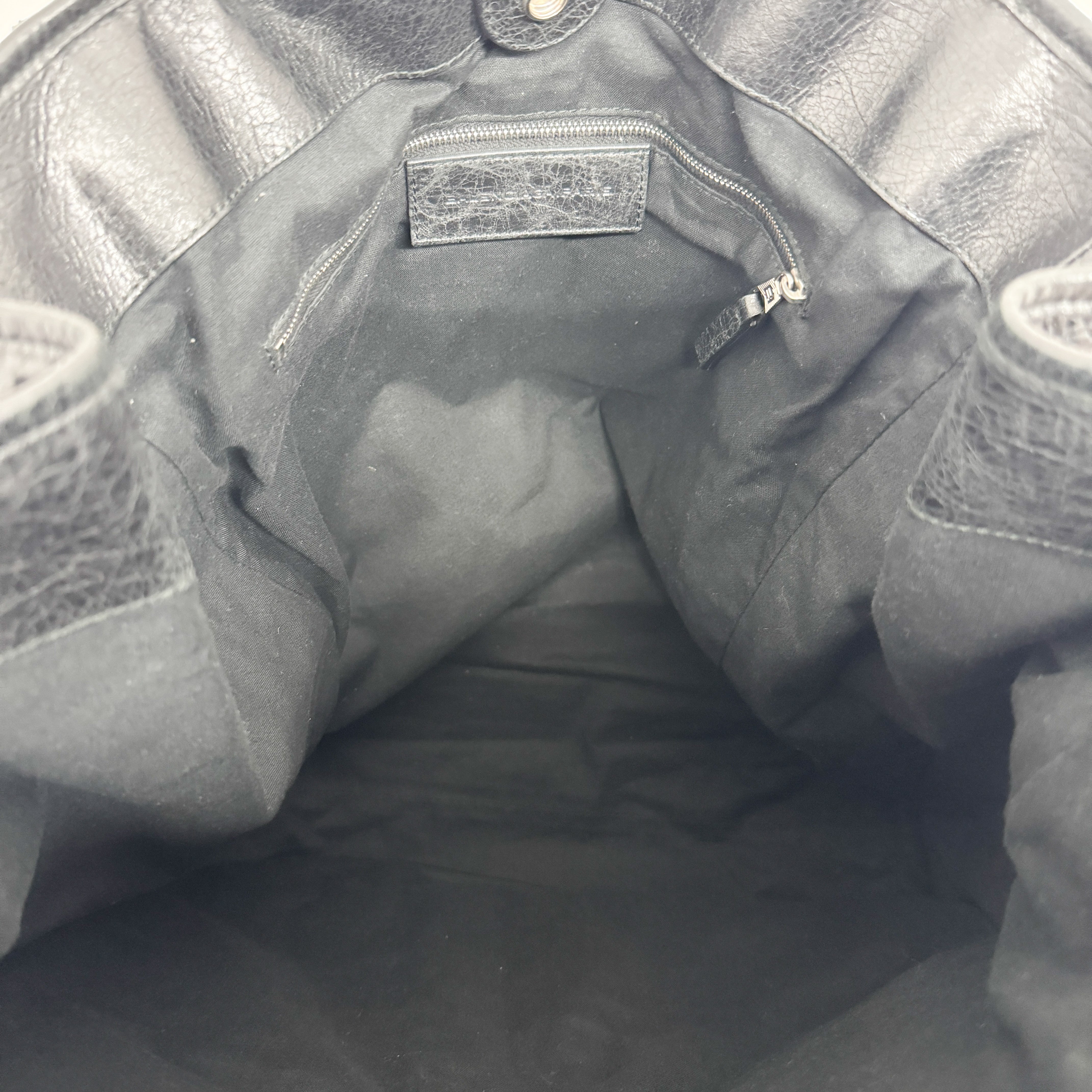 Black Leather City Tote