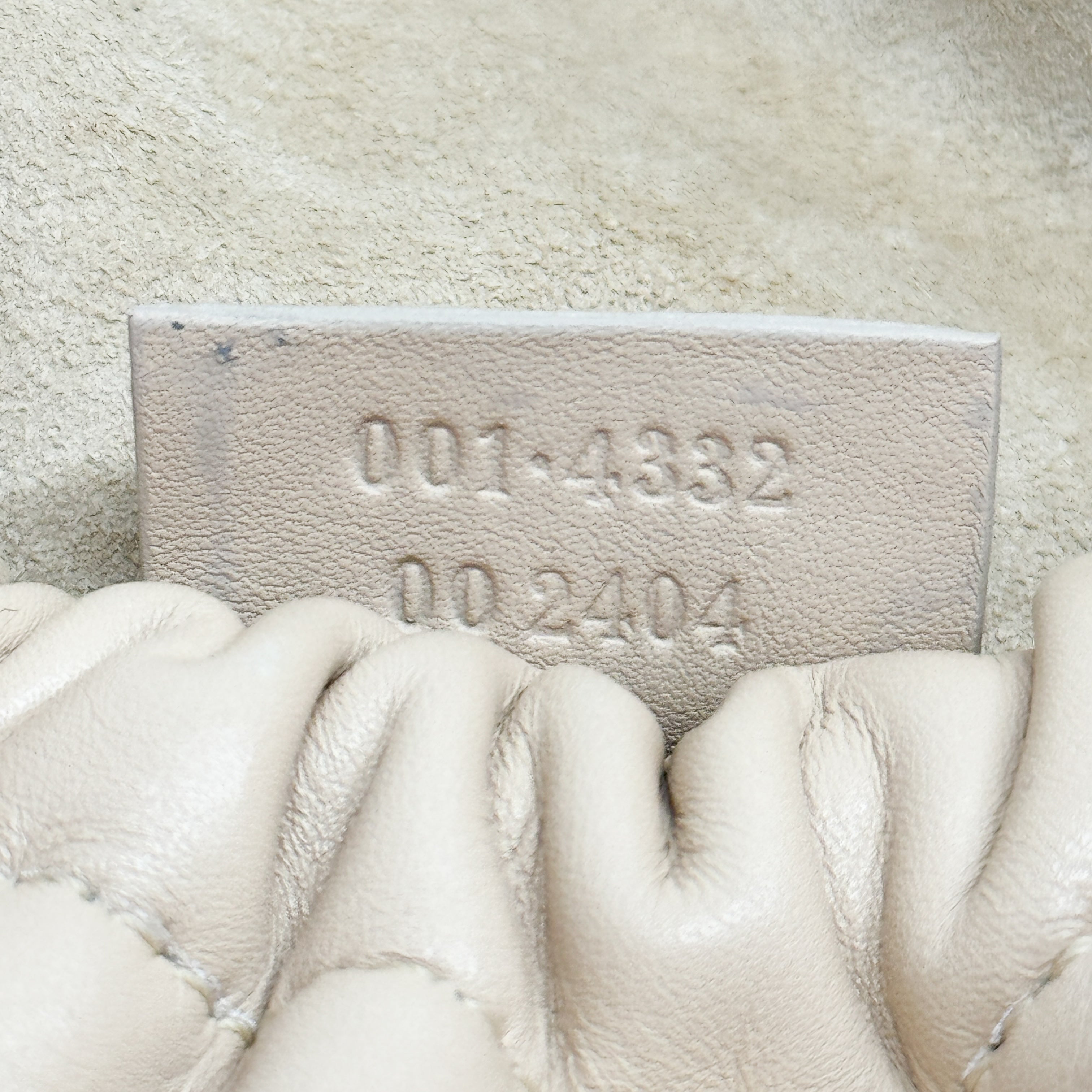 Beige Leather Hobo Shoulder Bag