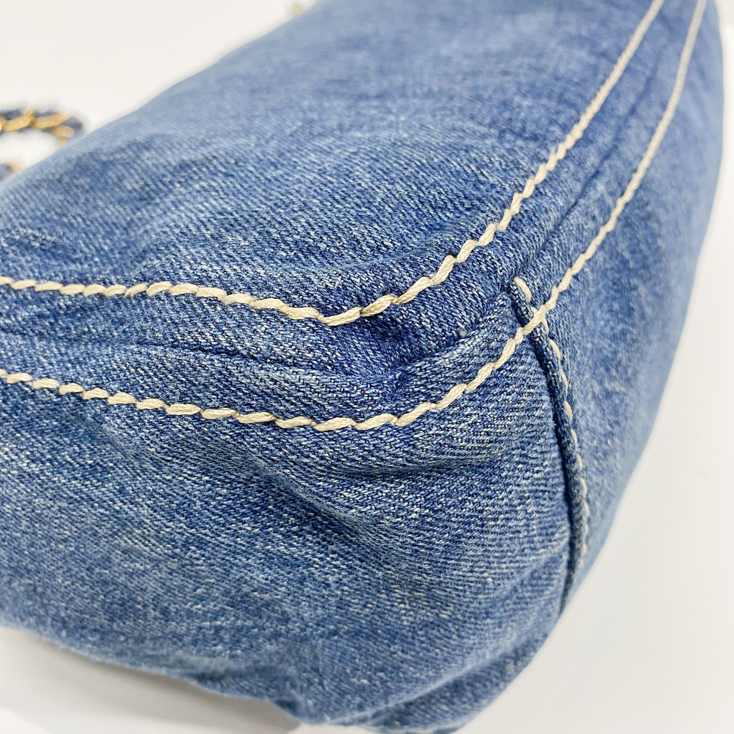 Vintage Blue Denim Shoulder Bag