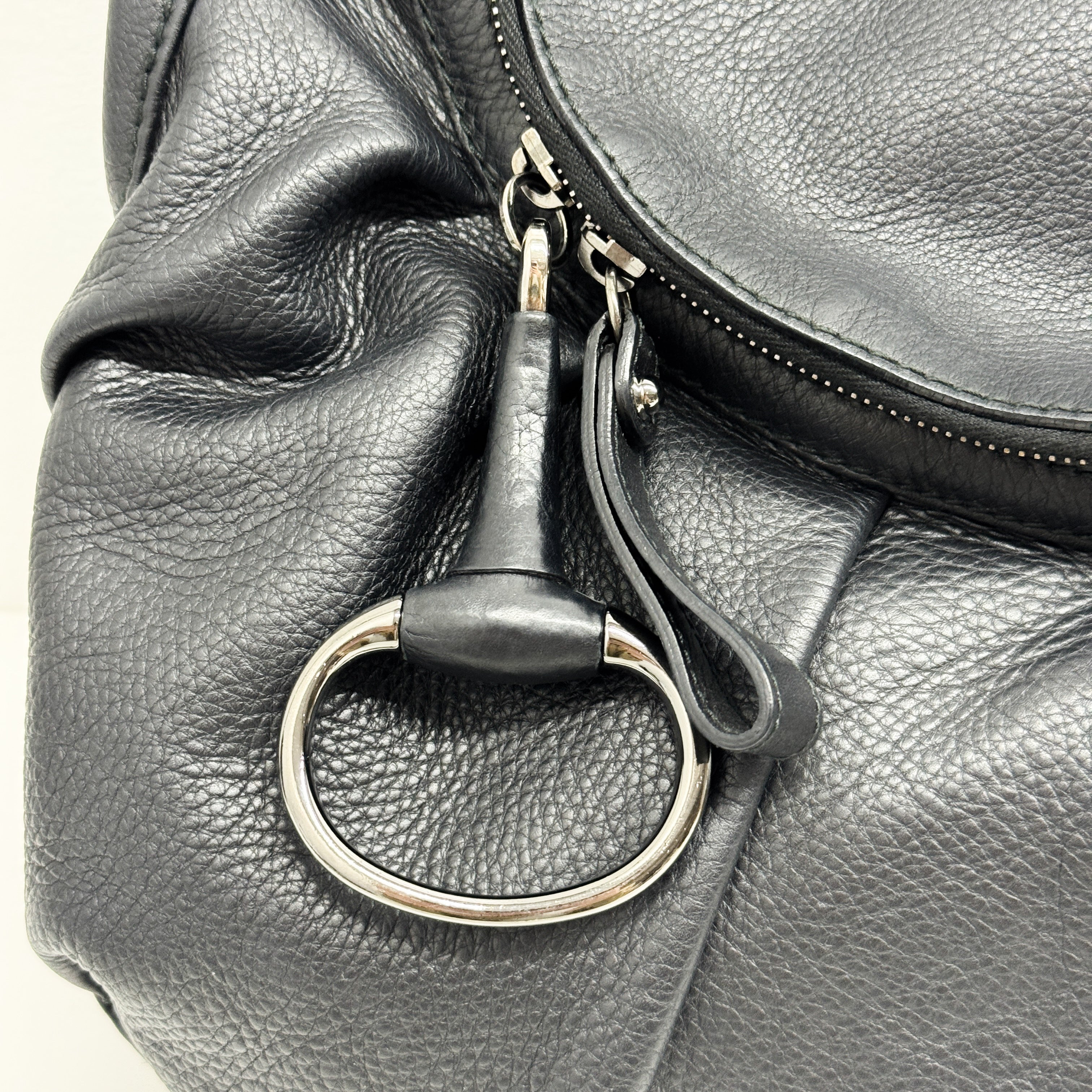 Icon Black Leather Hobo Shoulder Bag