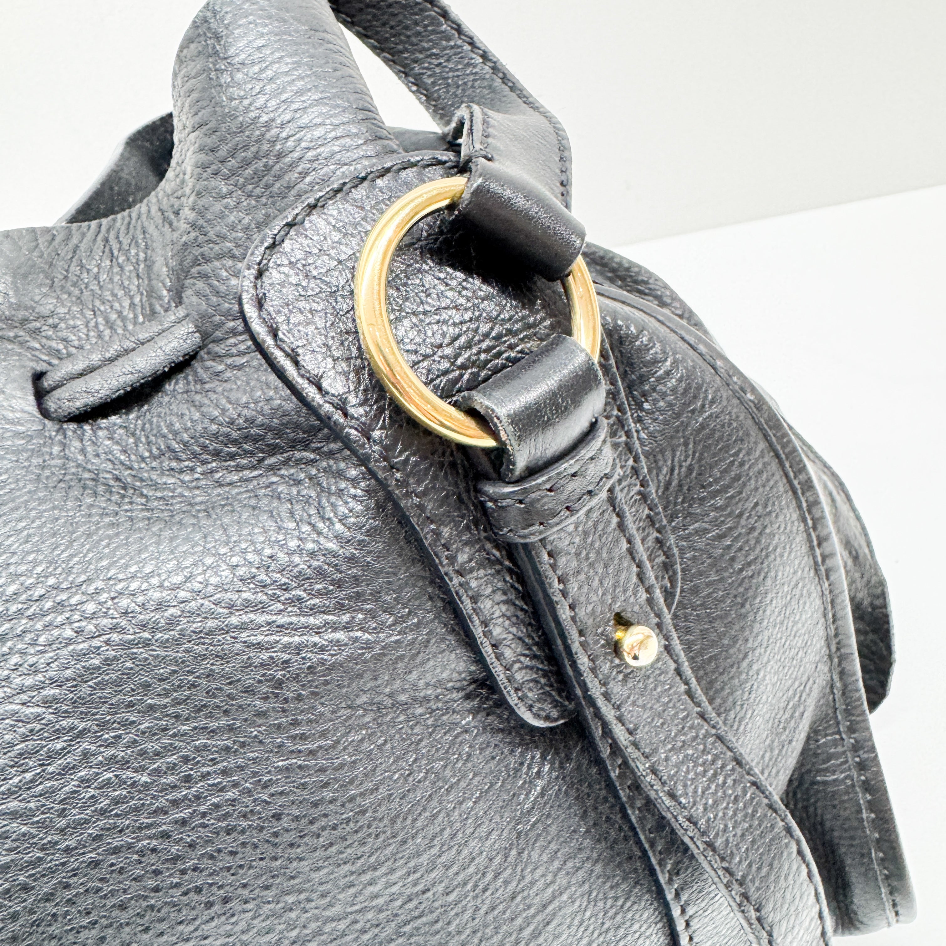 Vitello Lux Bow Bag Black Calfskin Leather Shoulder Bag