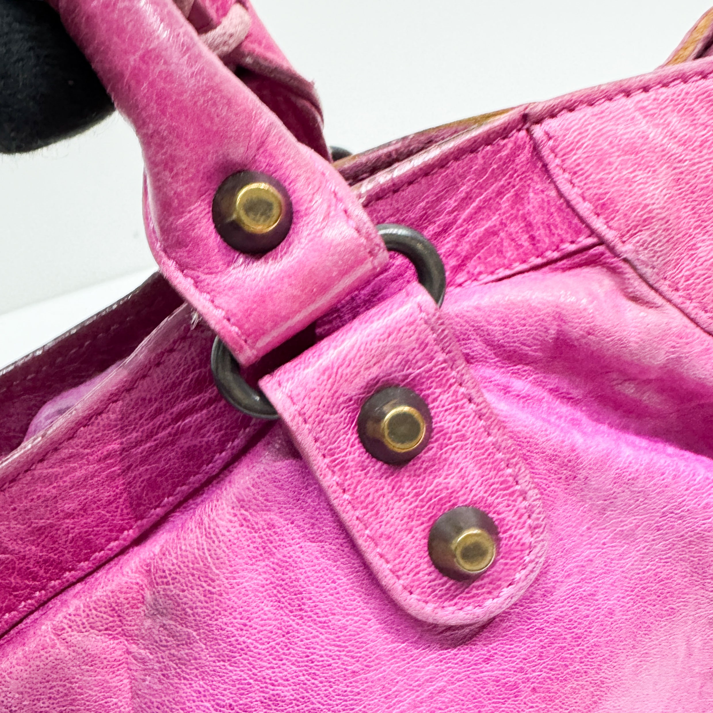 The City Pink Calfskin Leather Two Way Bag
