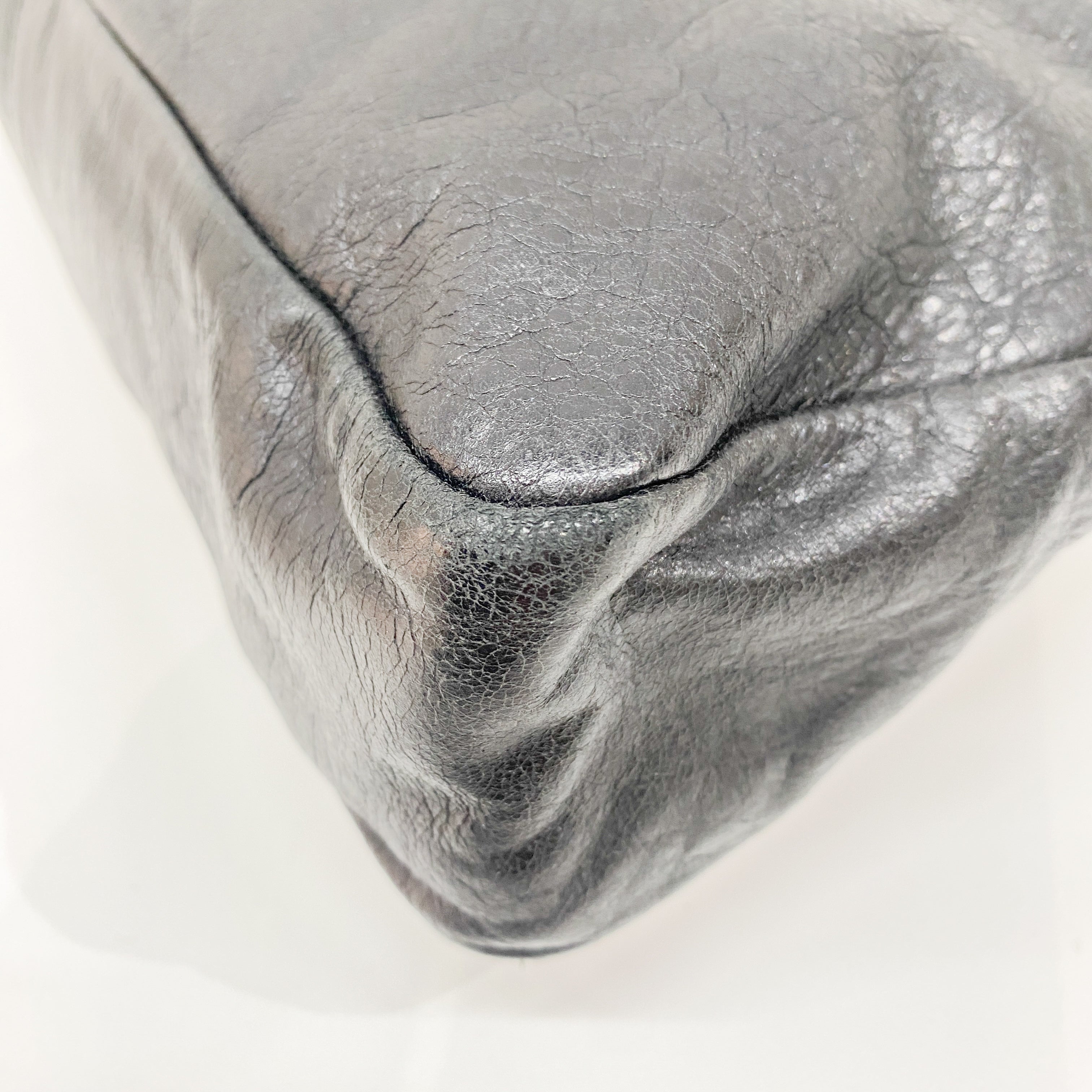 The Town Black Leather Hand Bag