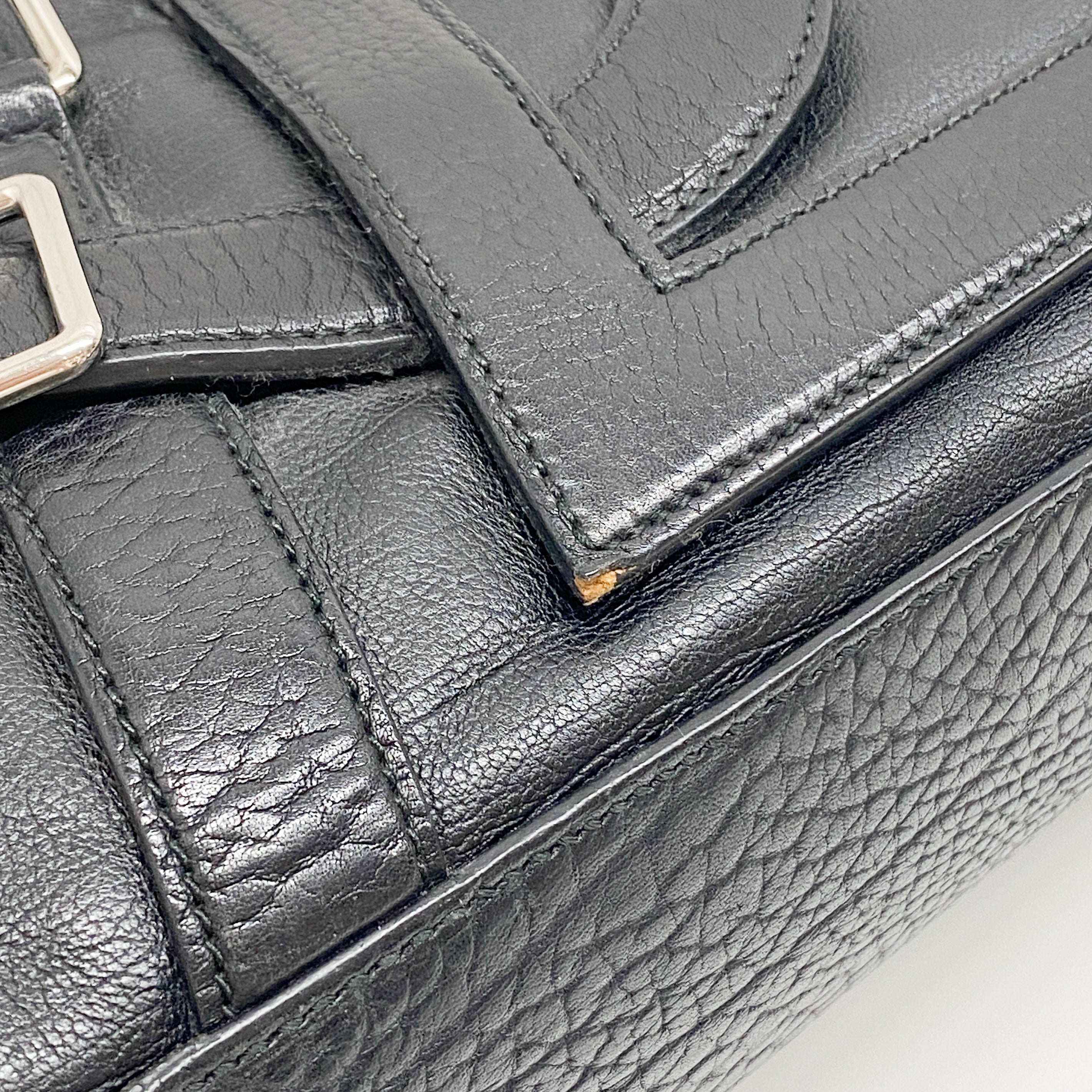 Black Leather Tote Bag