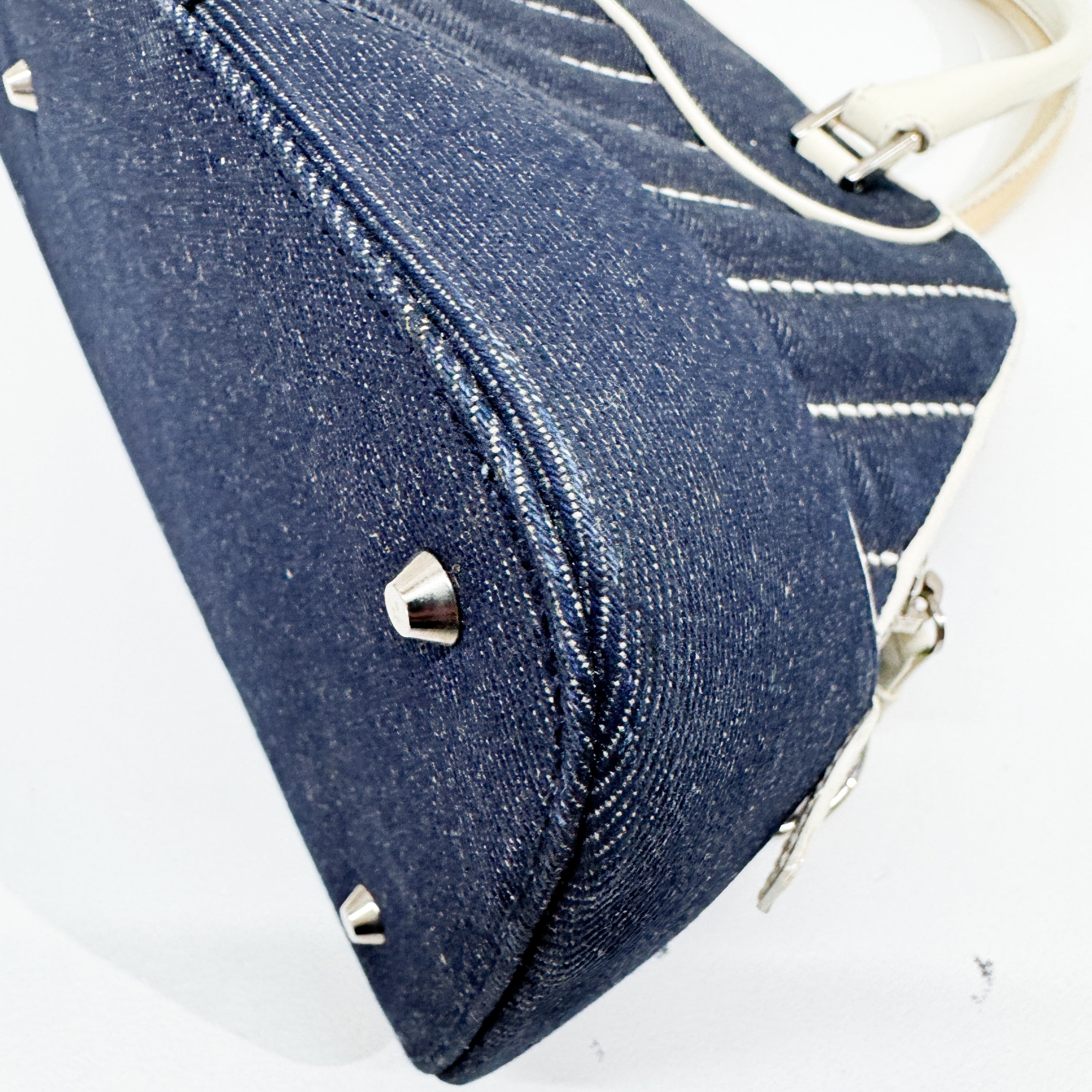 CHRISTIAN DIOR DENIM MONTAIGNE CADILLAC 1947 HANDLE BAG