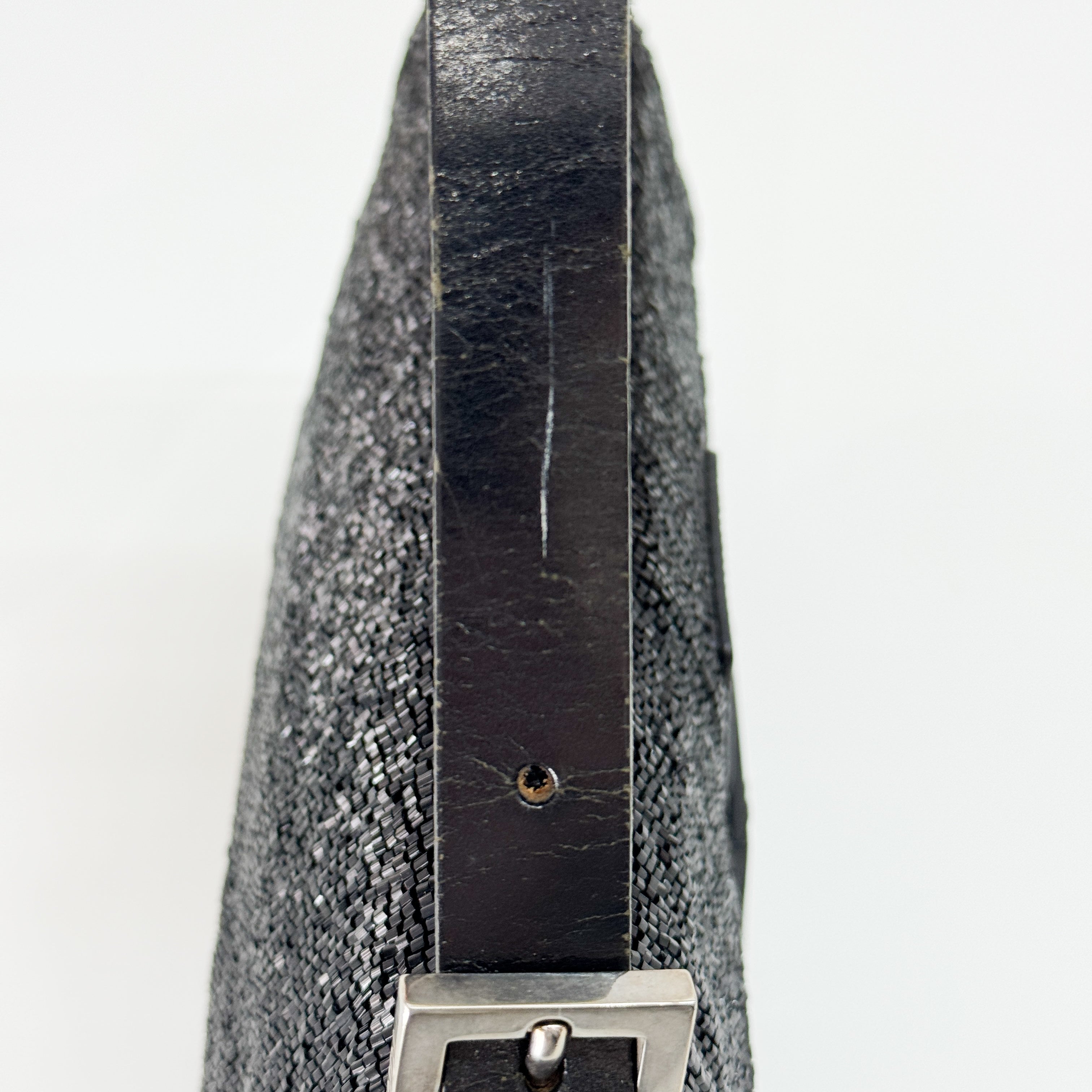 Baguette Black Beading Shoulder Bag