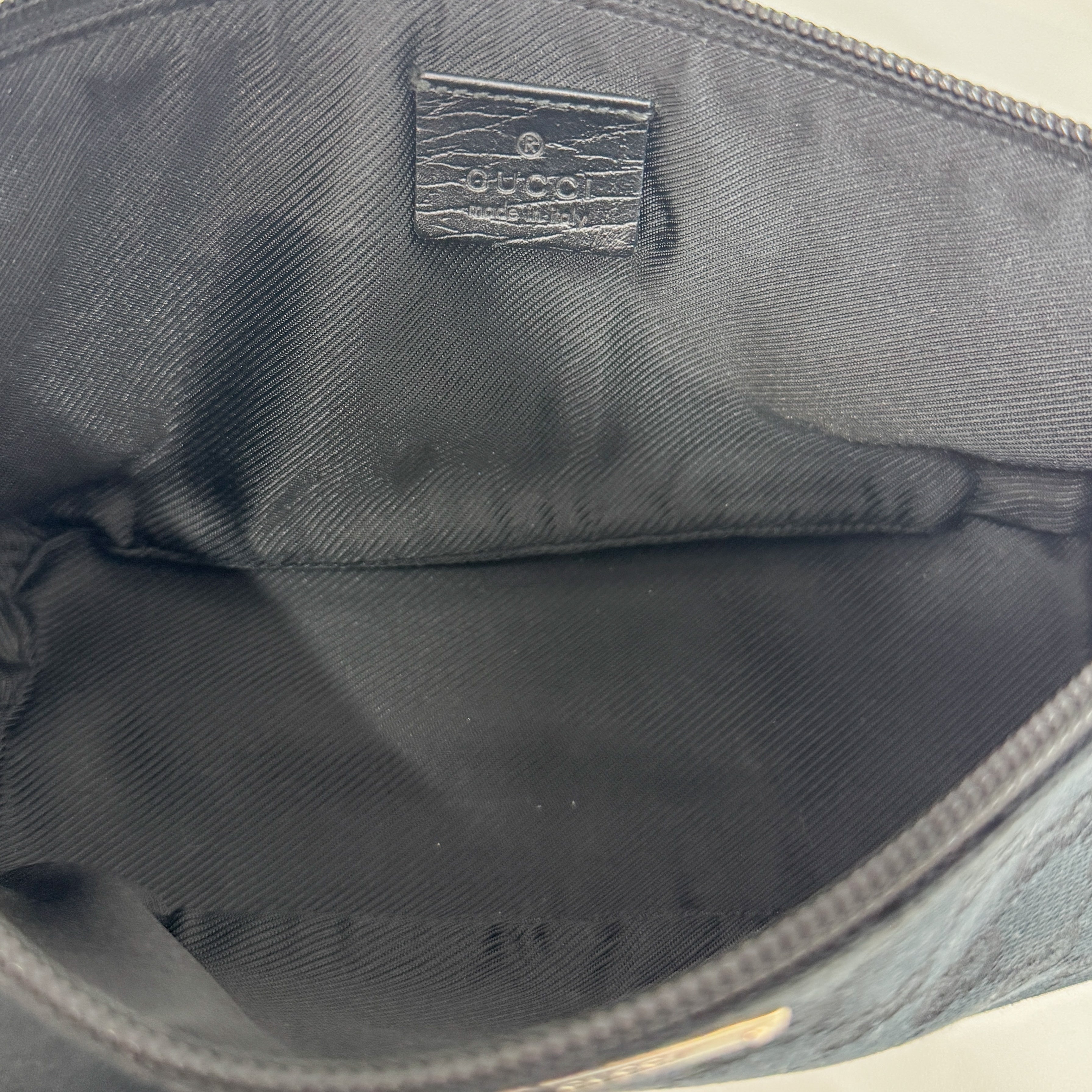 GG Black Canvas Boat Shoulder Bag