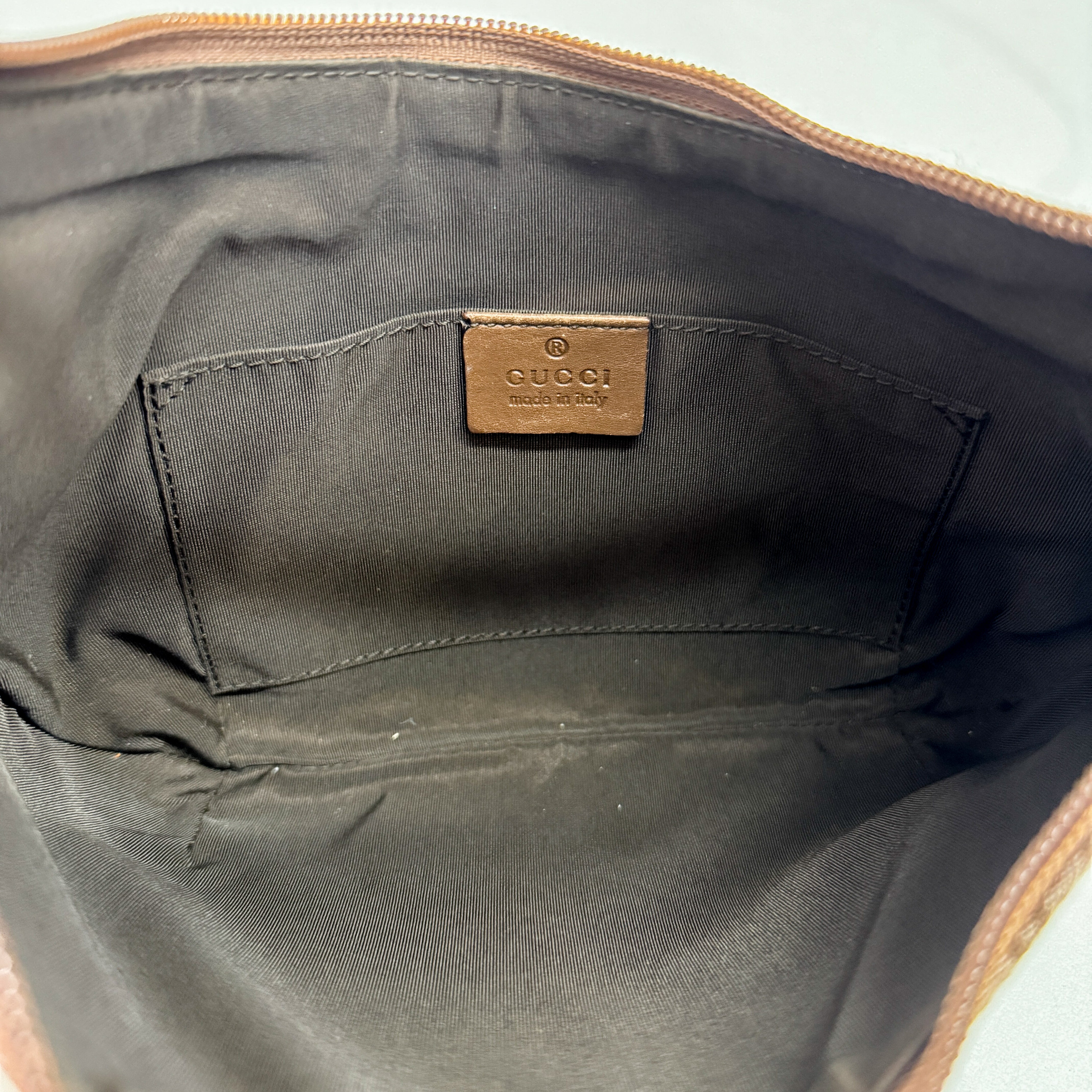 GG Brown Canvas Shoulder Bag