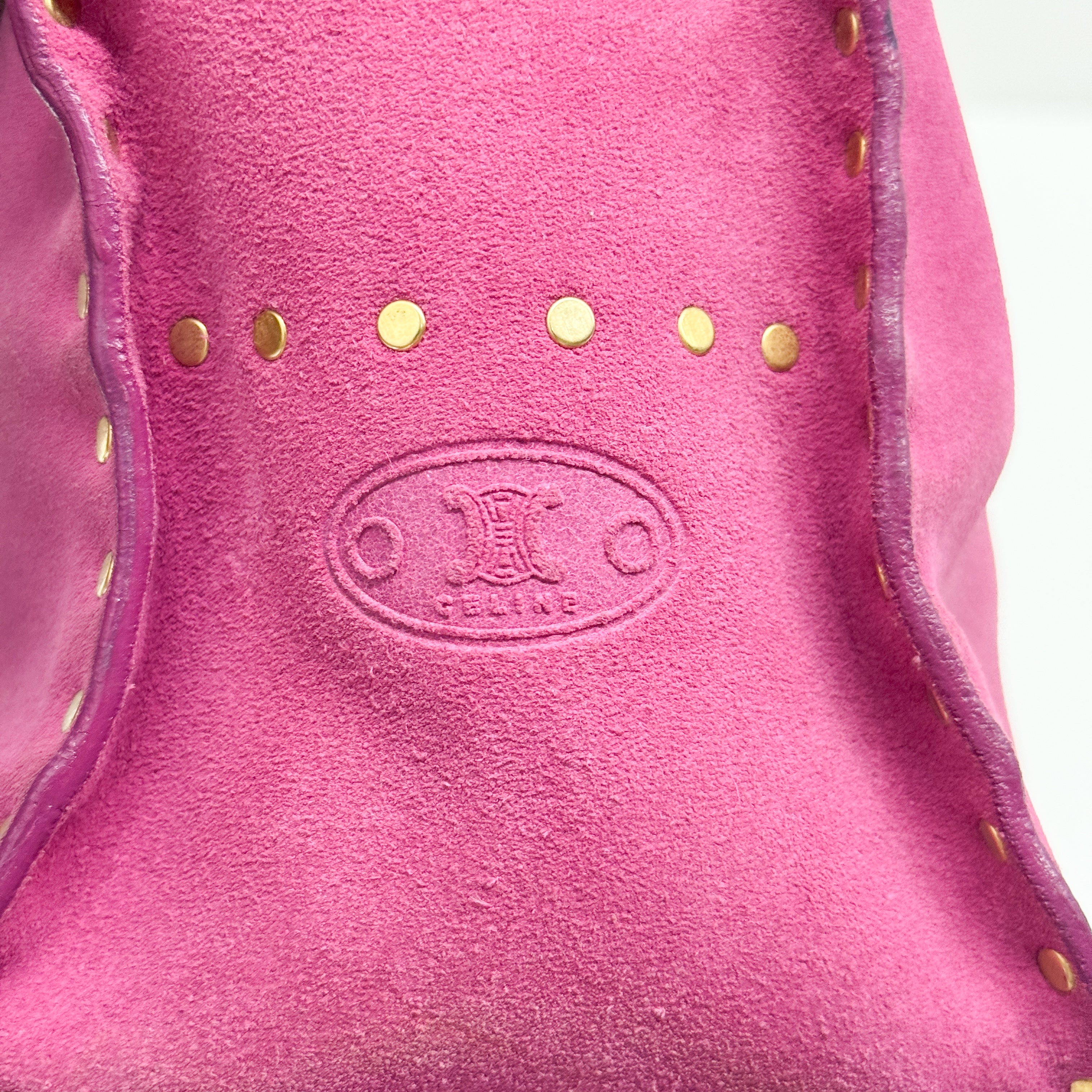 Boogie Pink Studded Suede Hand Bag