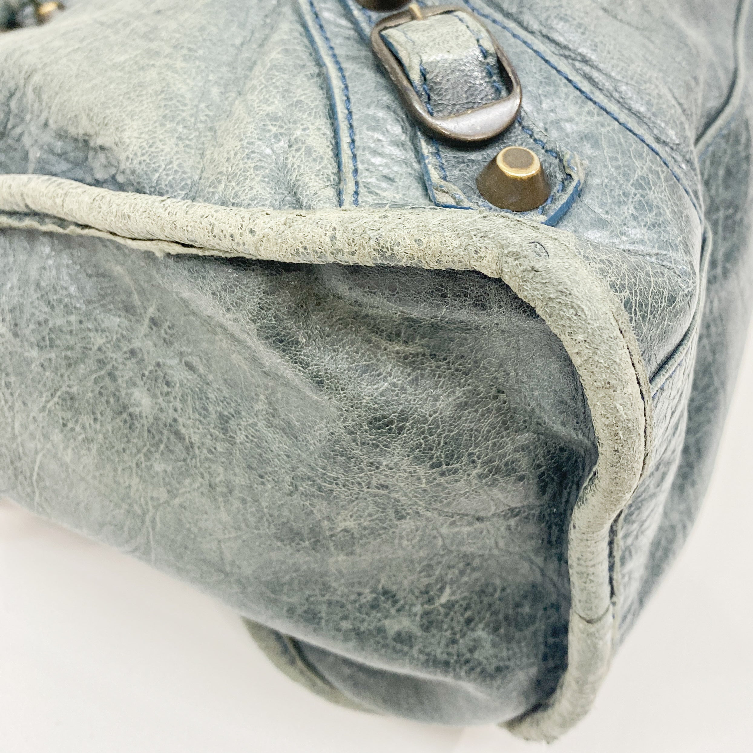 The City Green Calfskin Leather Two Way Bag