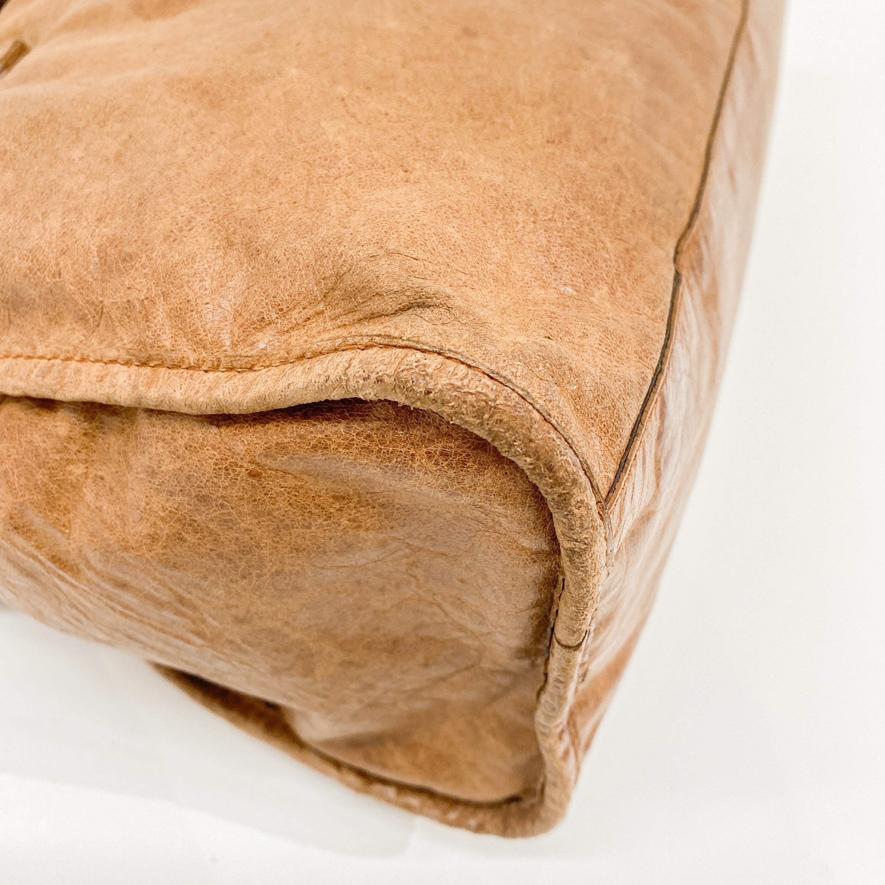 The City Brown Calfskin Leather Two Way Bag