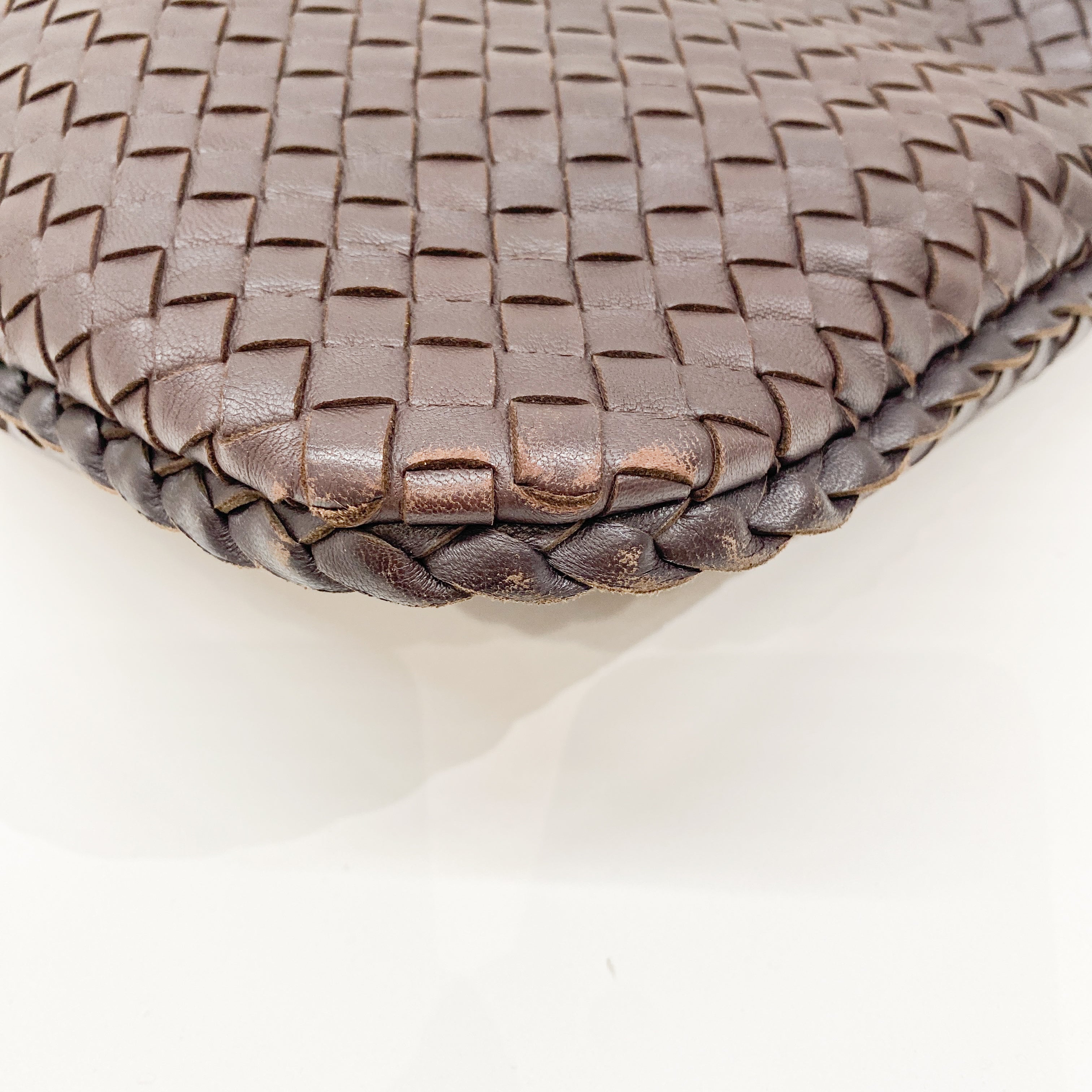 Intrecciato Brown Leather Hobo Bag