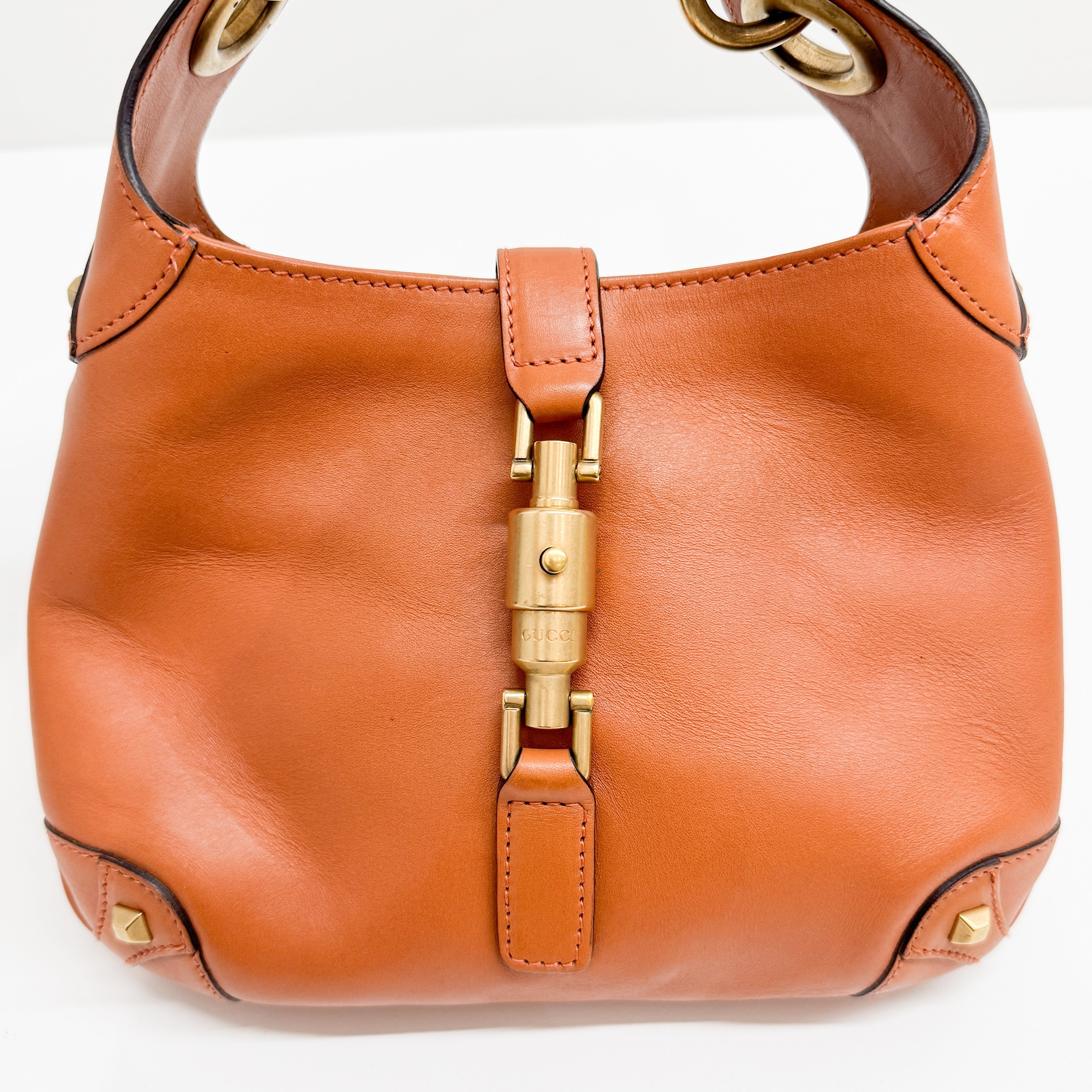 Mini Jackie Orange Leather Shoulder Bag