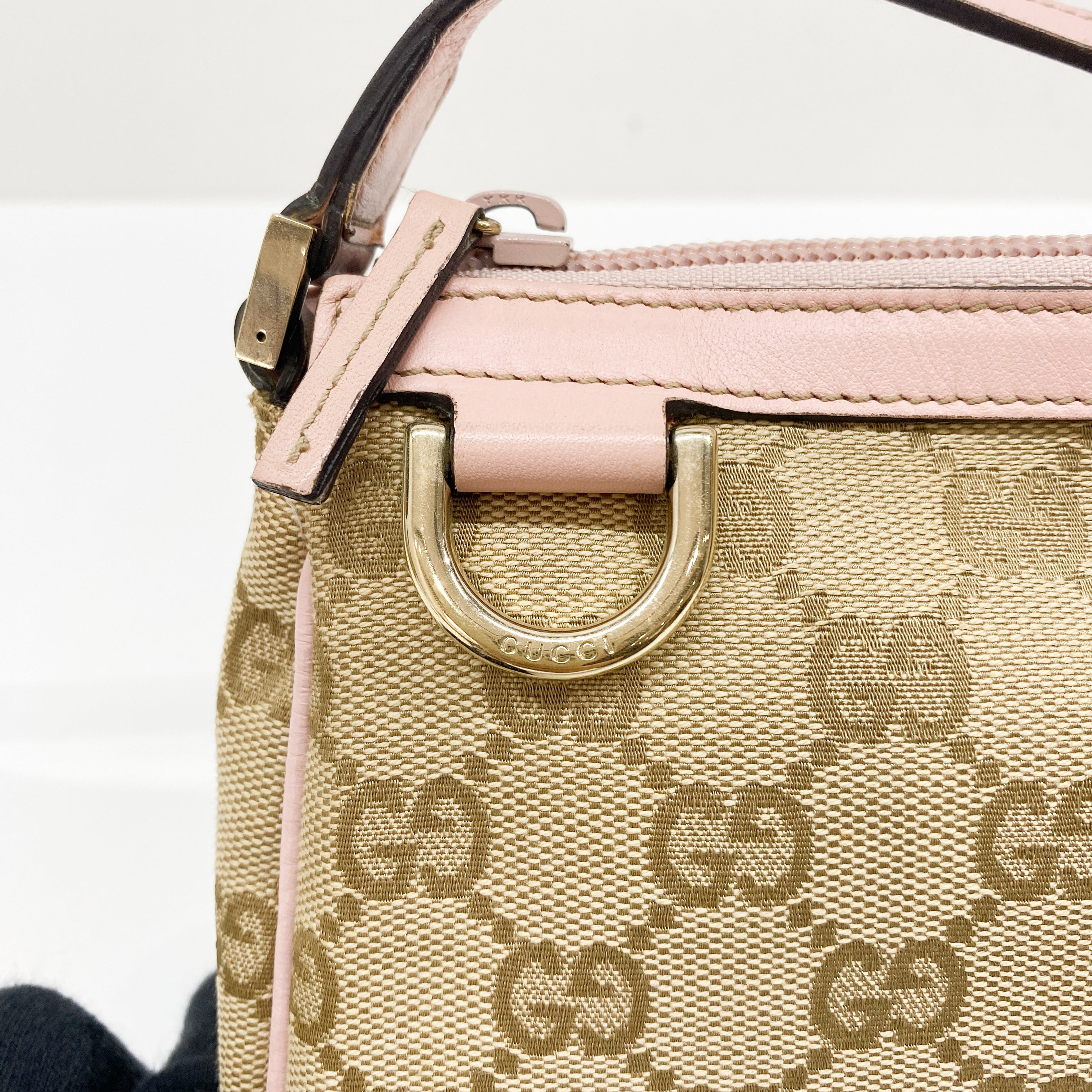 GG Beige Canvas Shoulder Bag