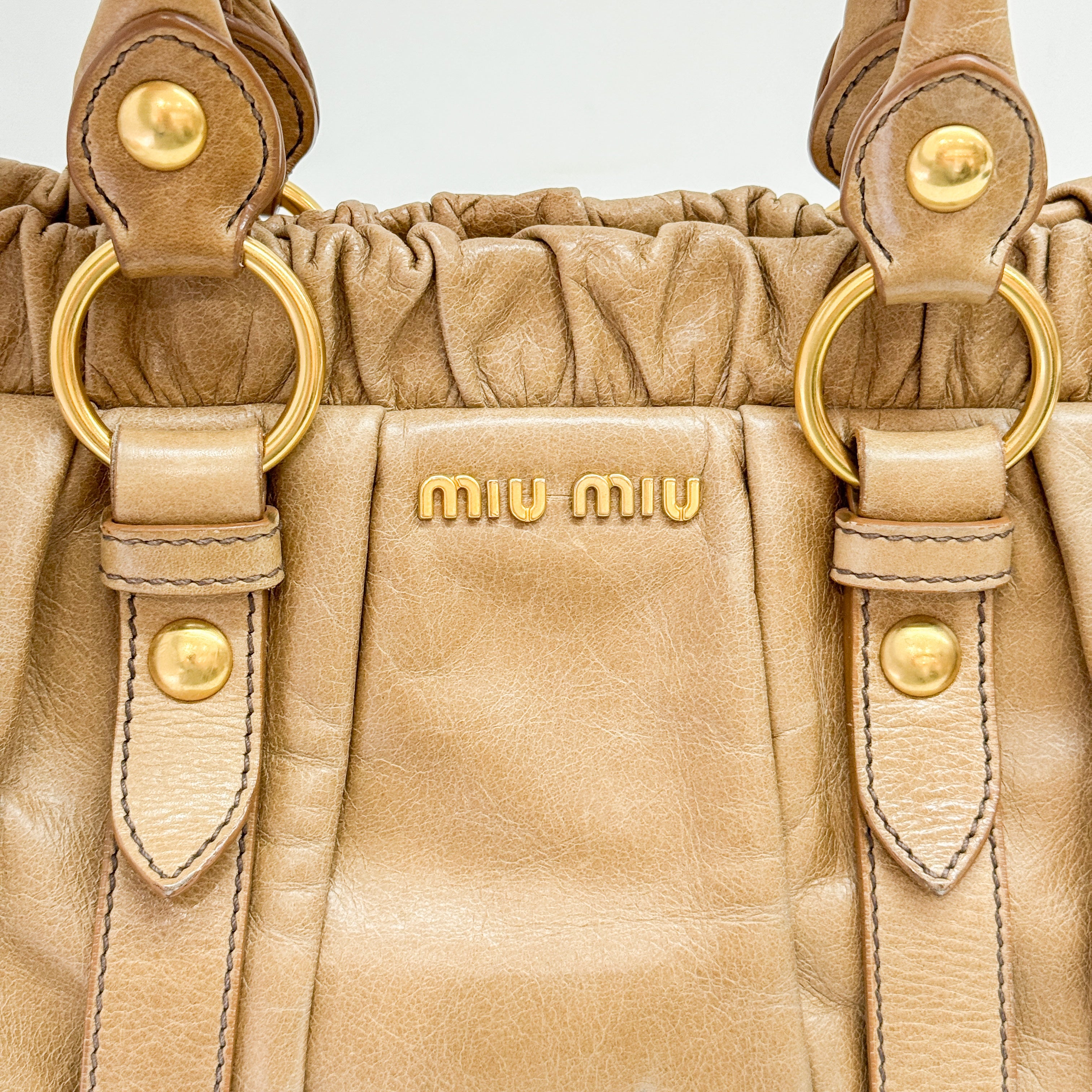 Vitello Brown Calfskin Leather Two Way Bag