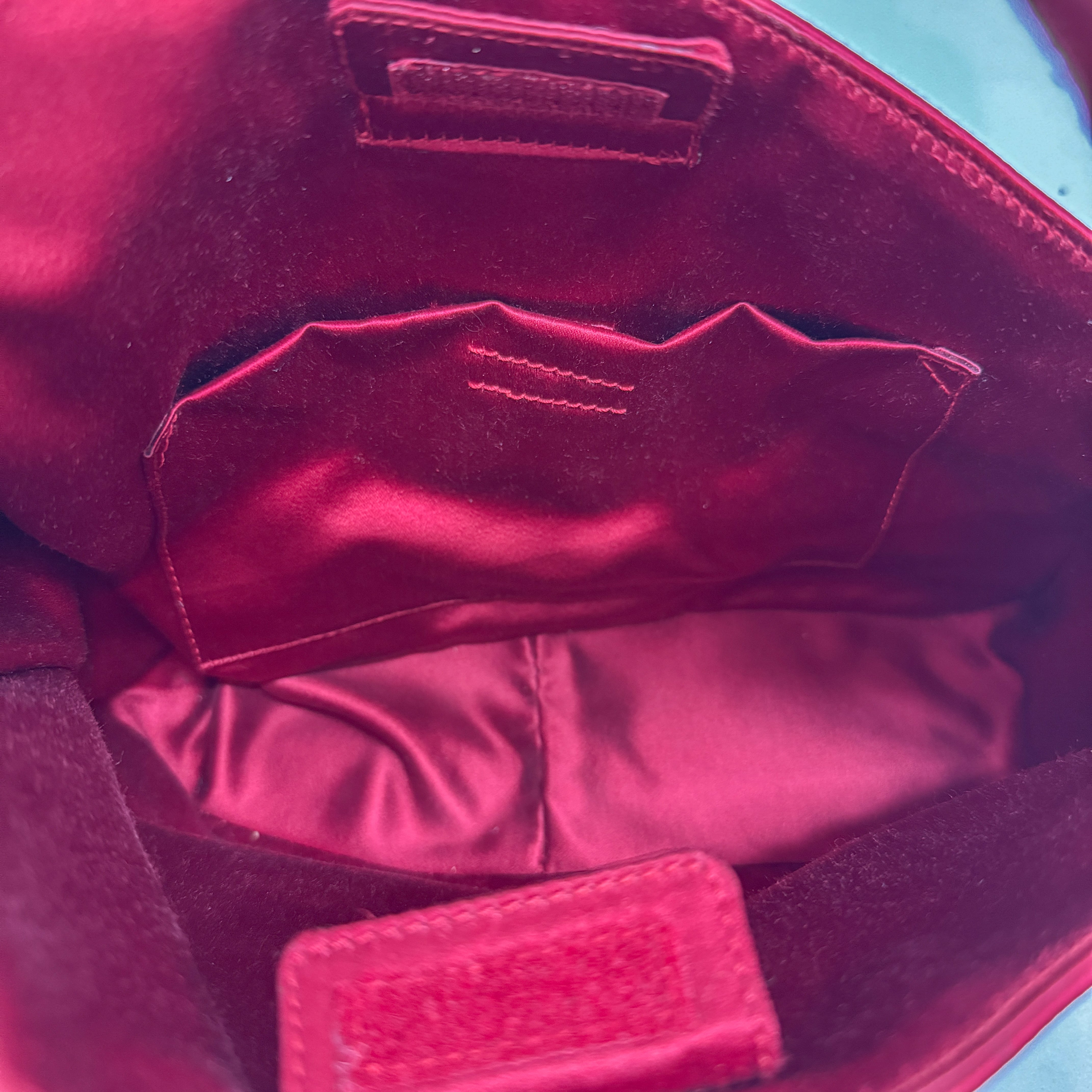 Vintage Red Triangle Satin Shoulder Bag