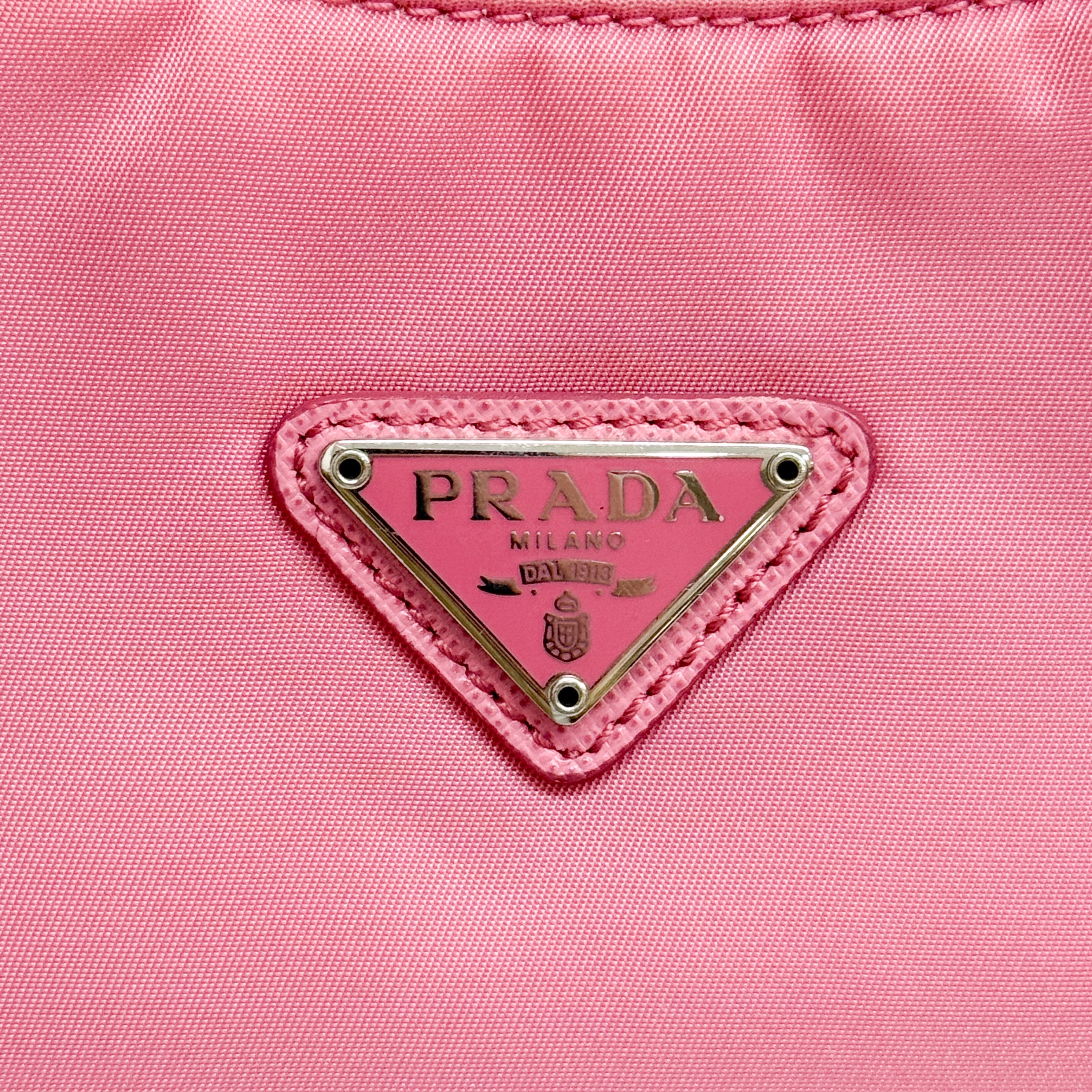 Tessuto Pink Nylon Handle Bag