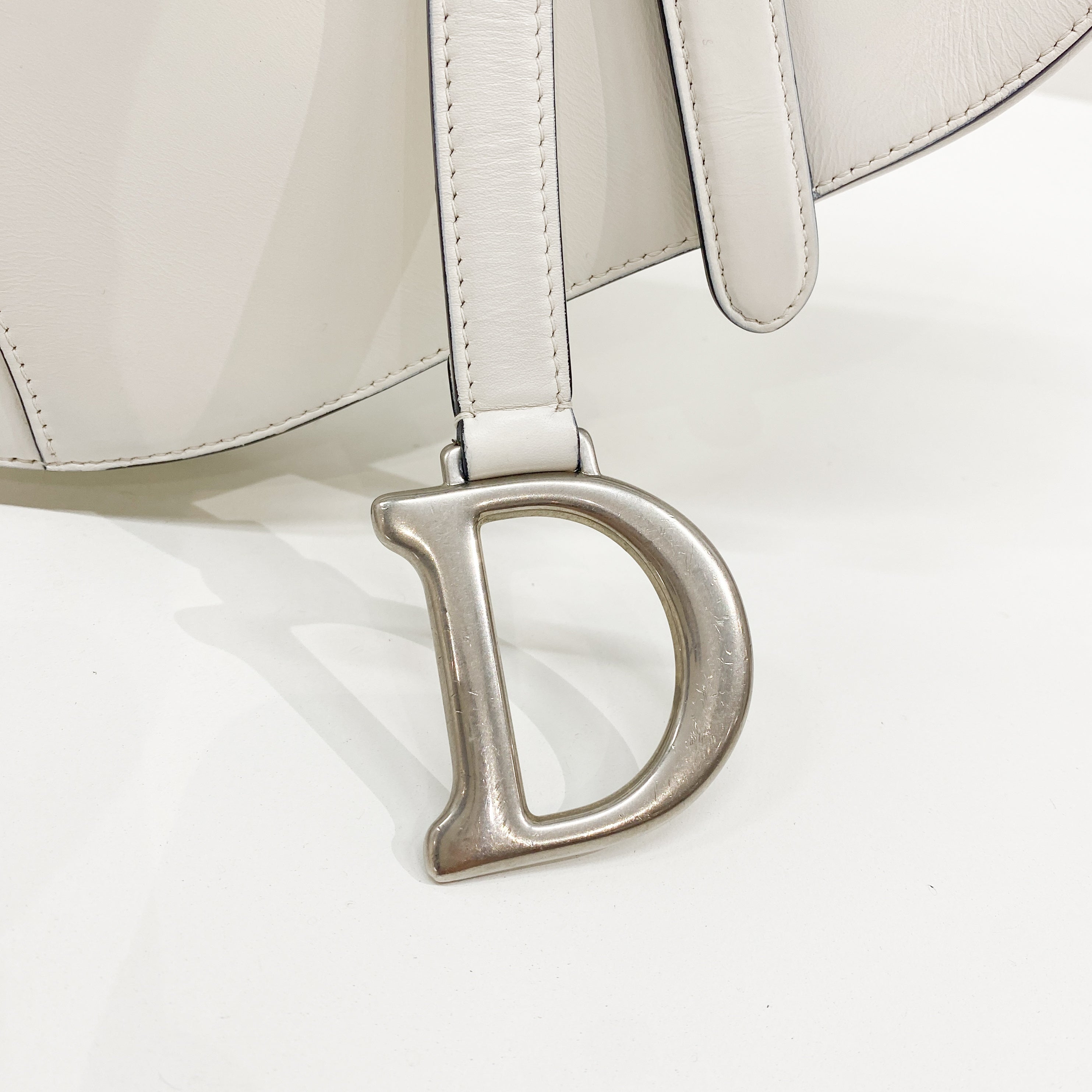 Saddle White Leather Bag