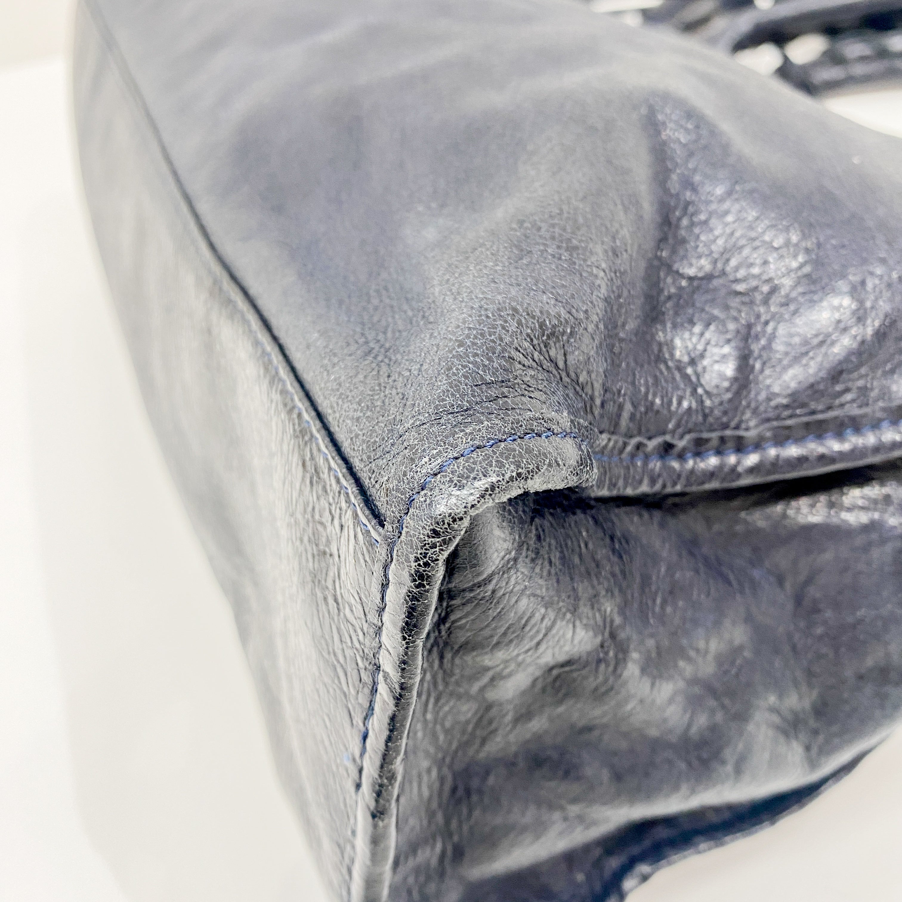 The City Navy Leather Bag