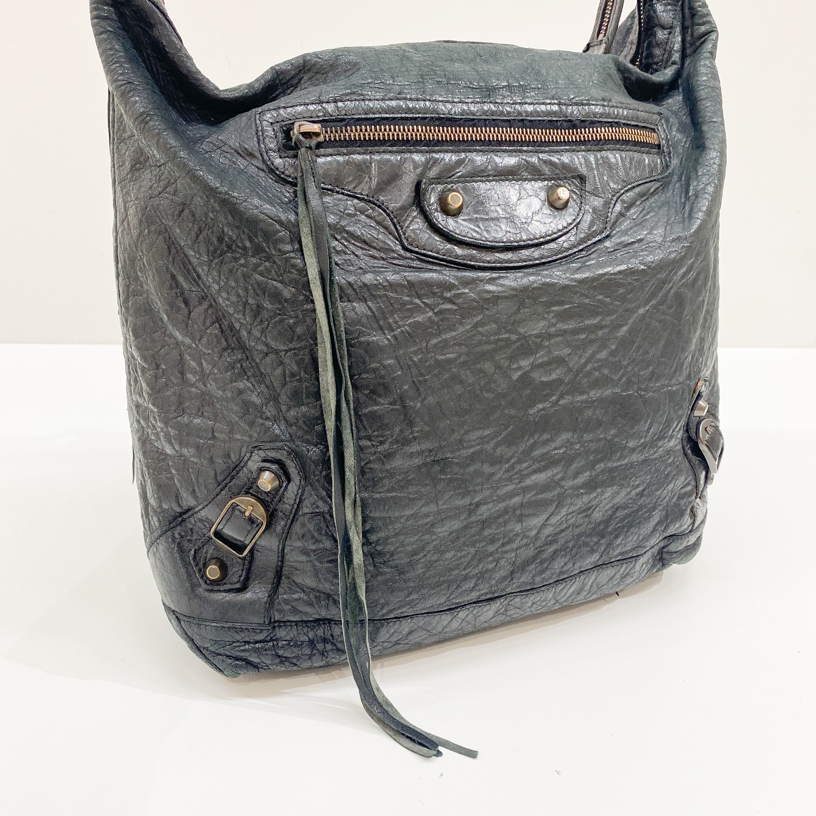 The Day Black Calfskin Leather Shoulder Bag