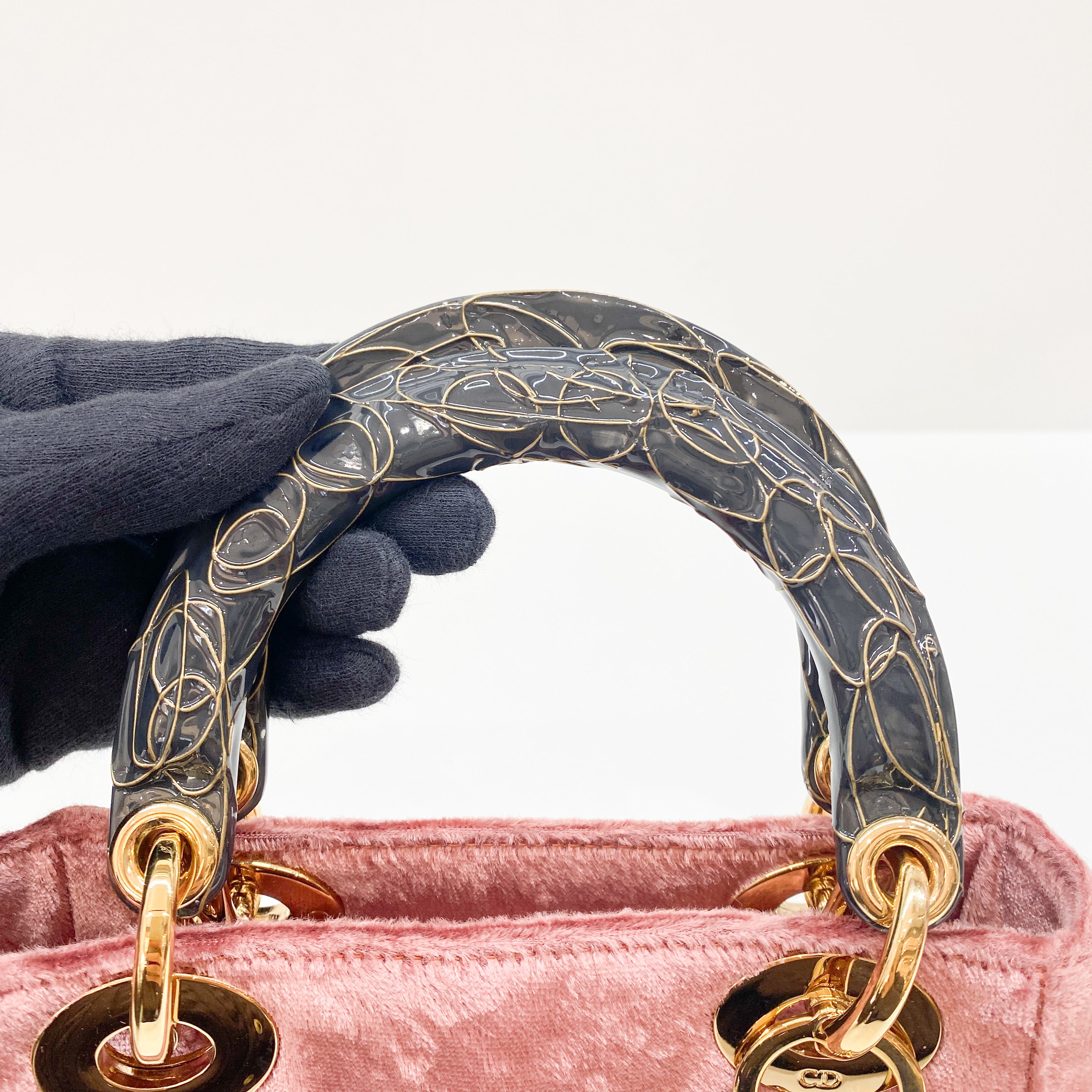Vintage Pink Velvet Mini Hand Bag