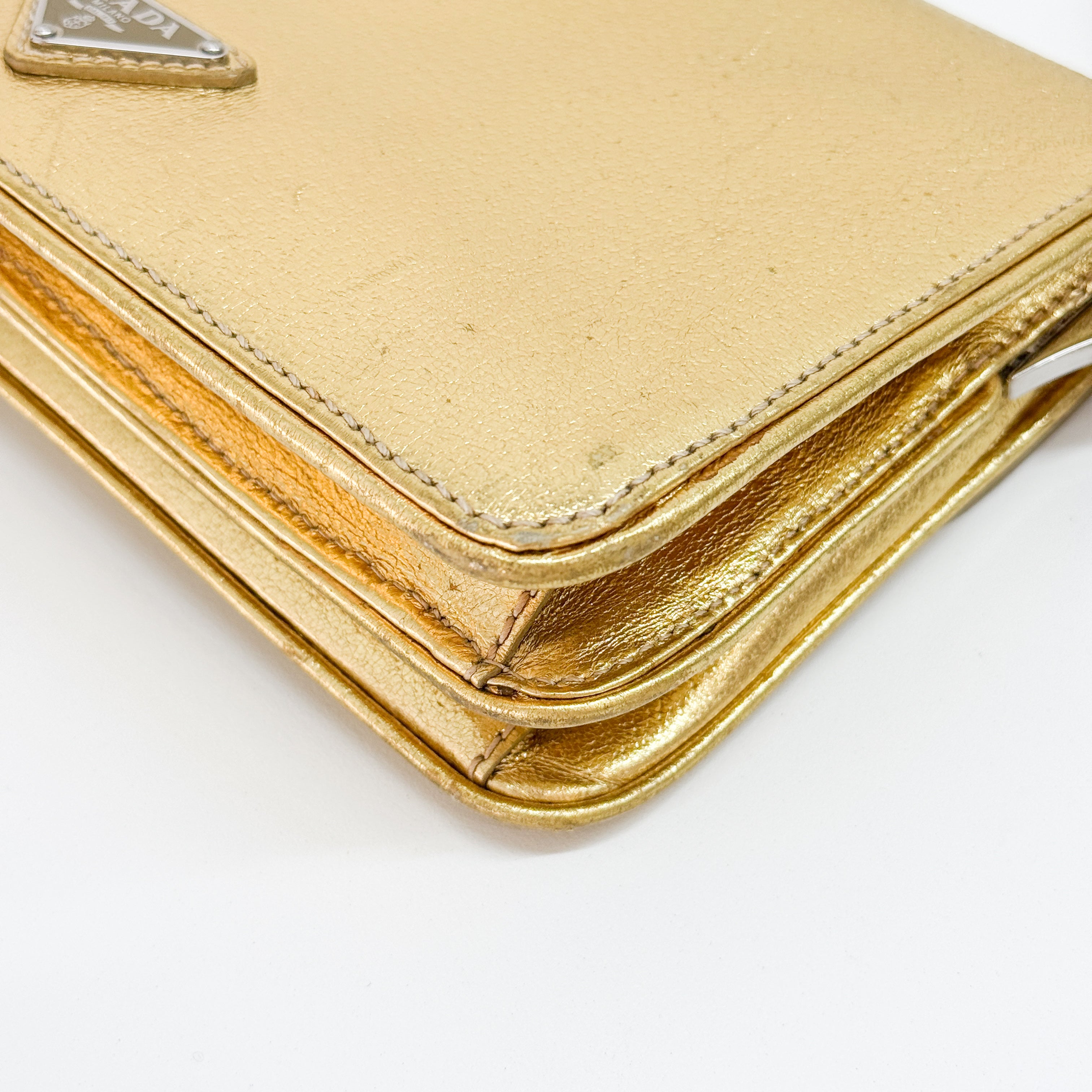Gold Leather Shoulder Bag