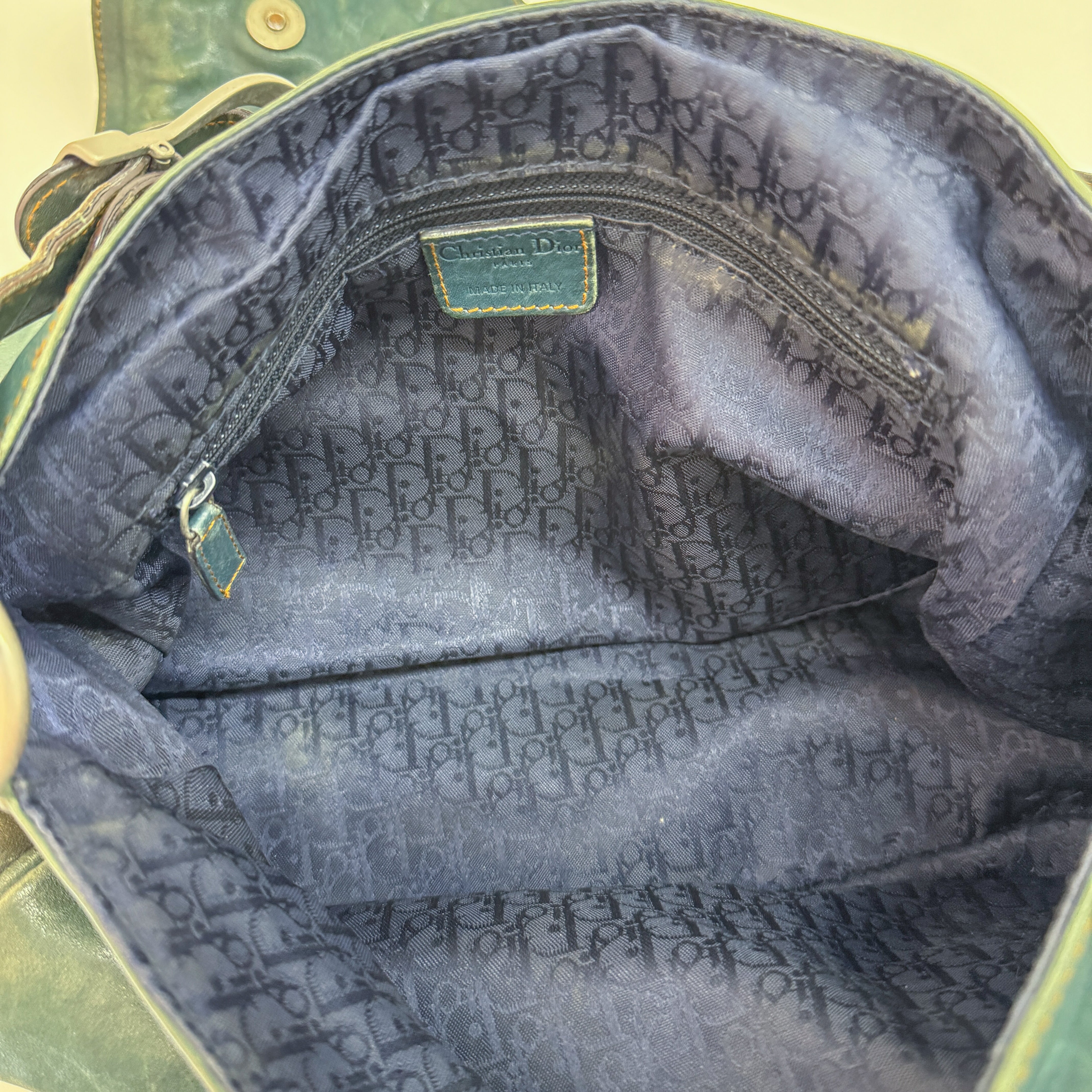 Gaucho Green Calfskin Leather Shoulder Bag