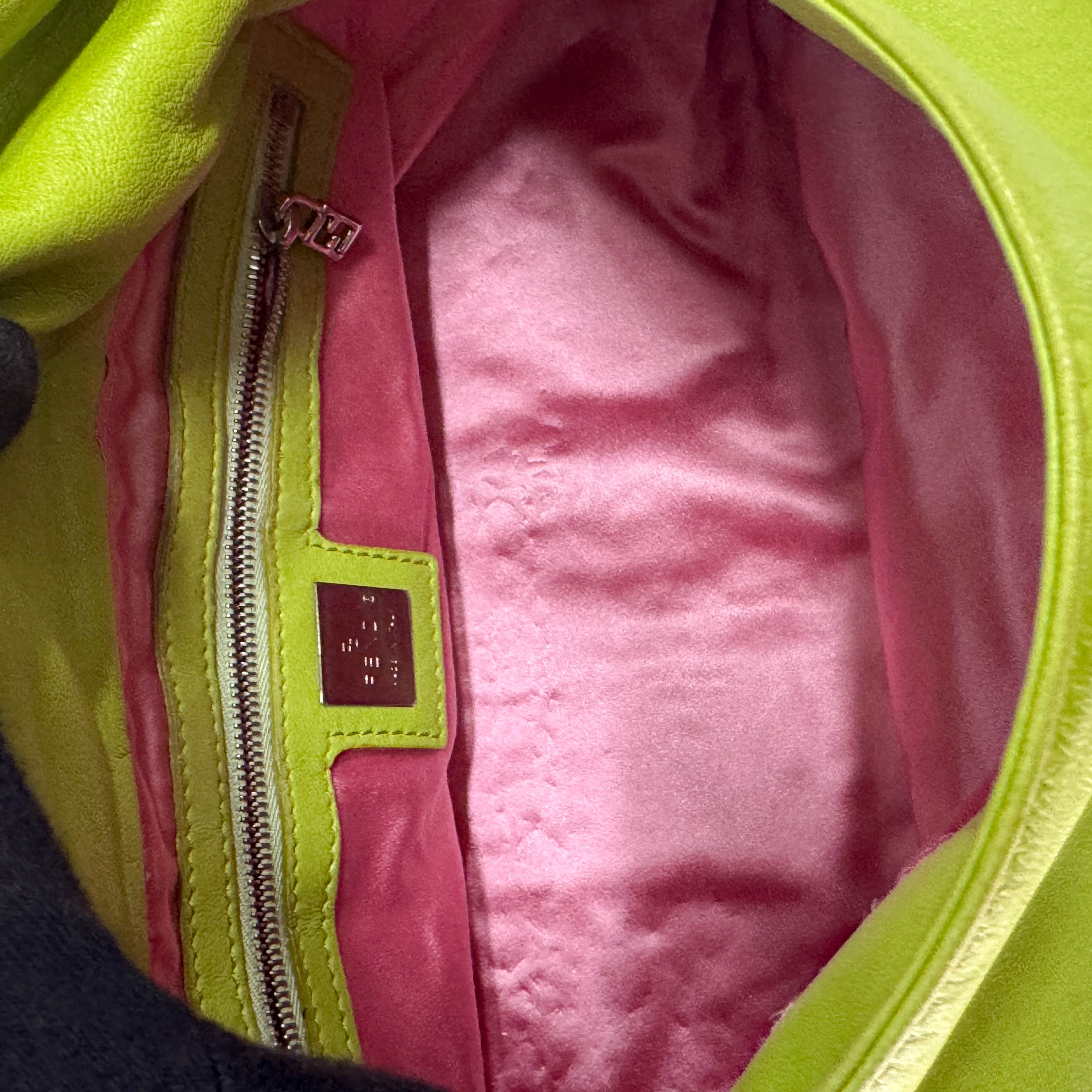 Mamma Baguette Green Nappa Leather Shoulder Bag