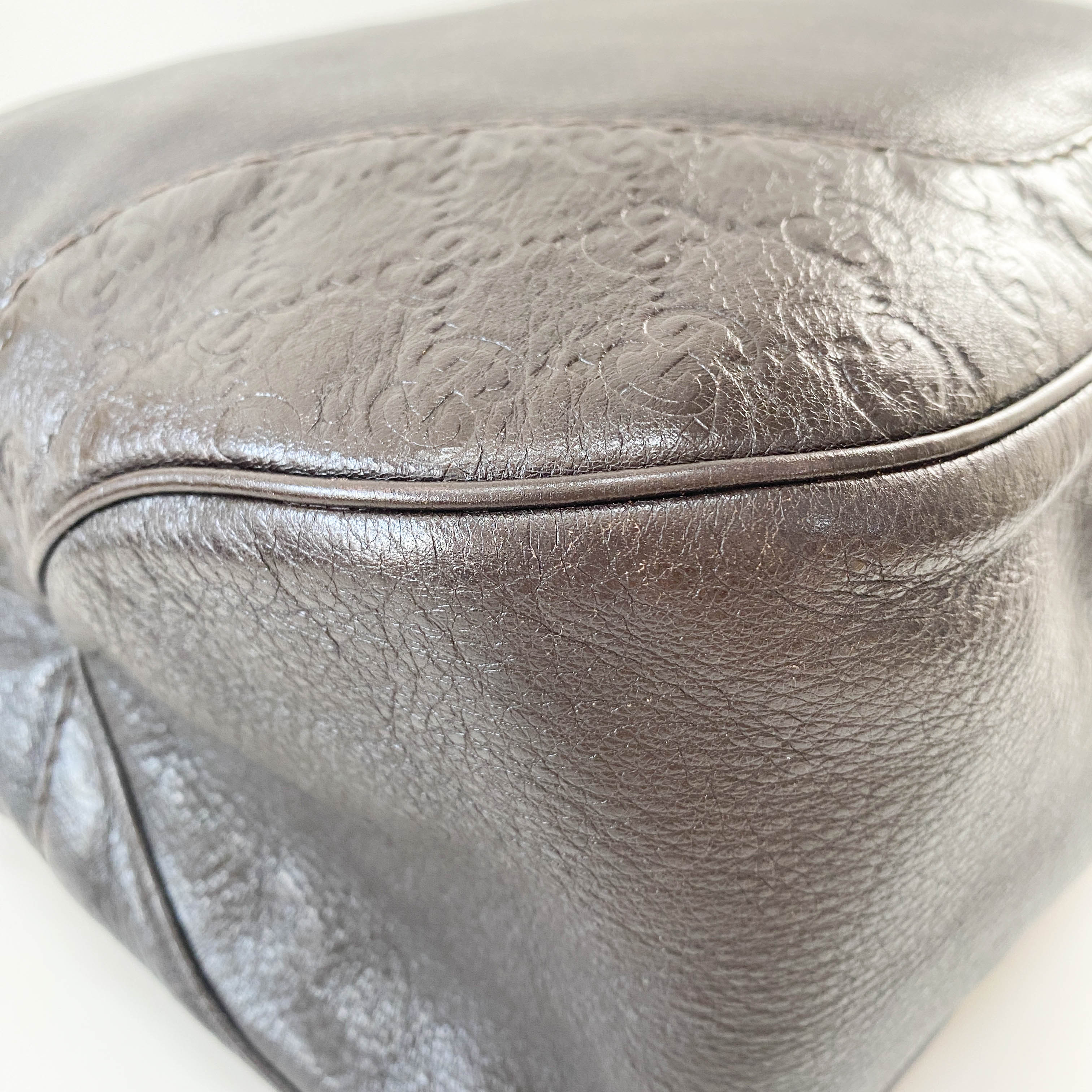 Dark Brown Leather Shoulder Bag