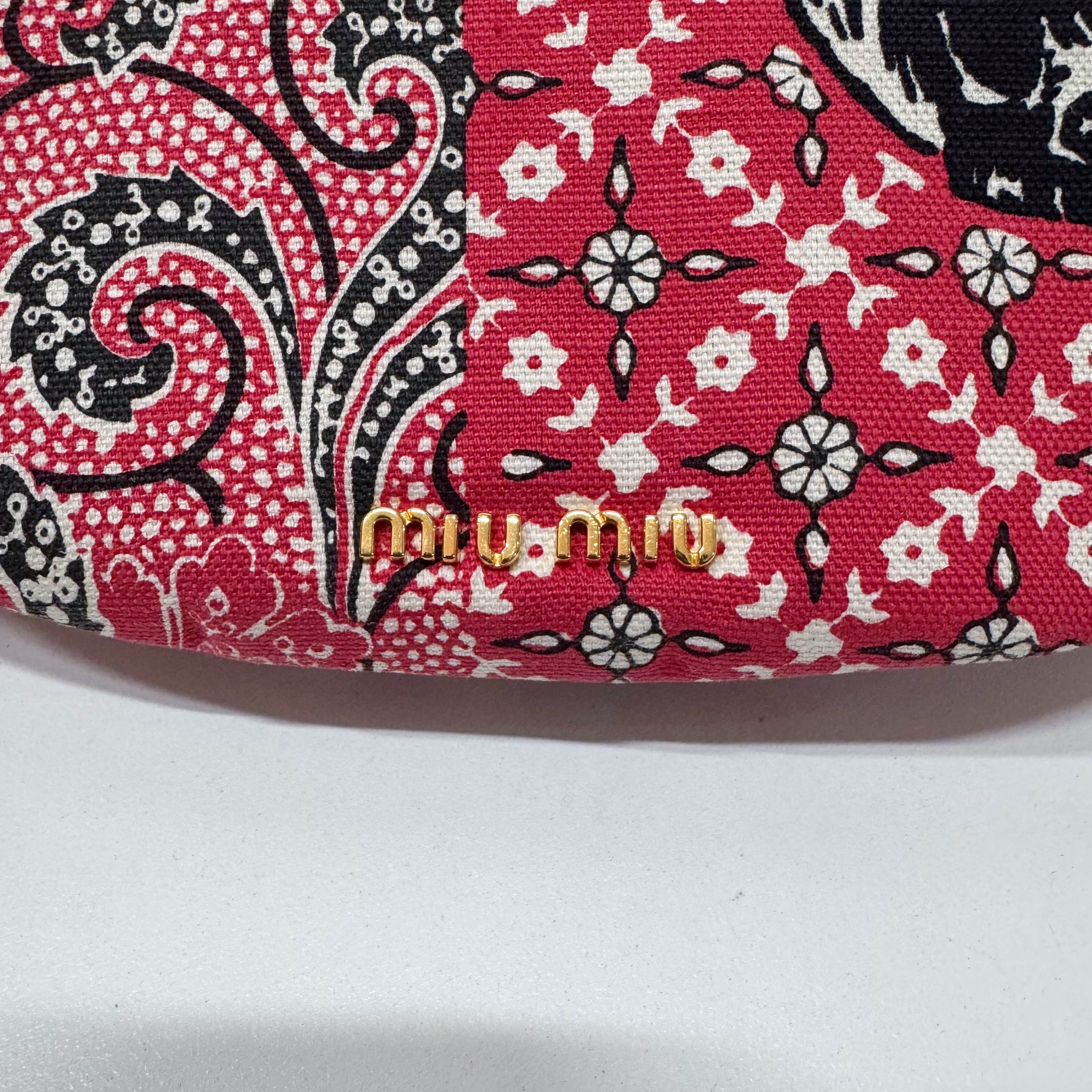 Mini Red Paisley-print Cotton Top Handle Bag