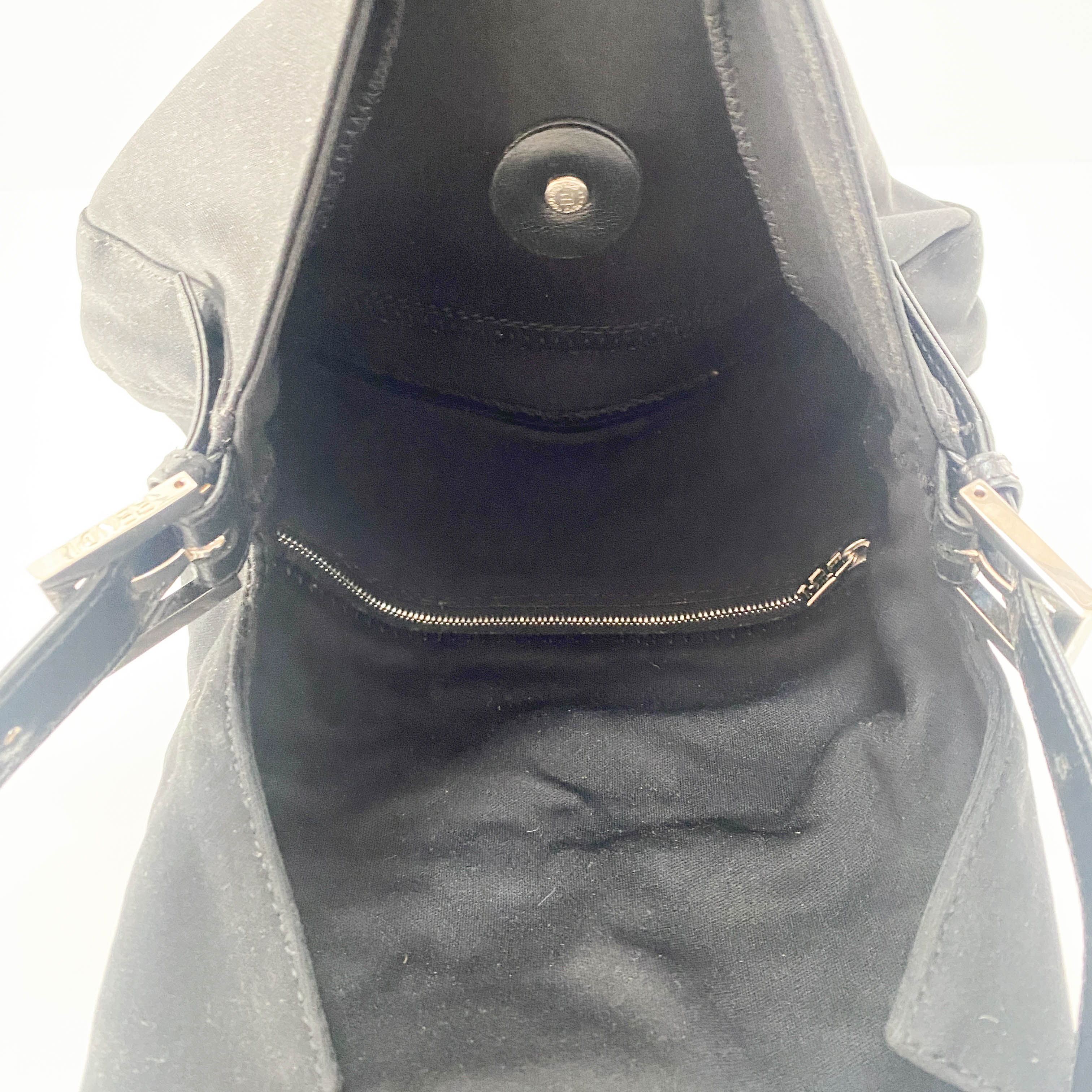 Baguette Black Neoprene Shoulder Bag