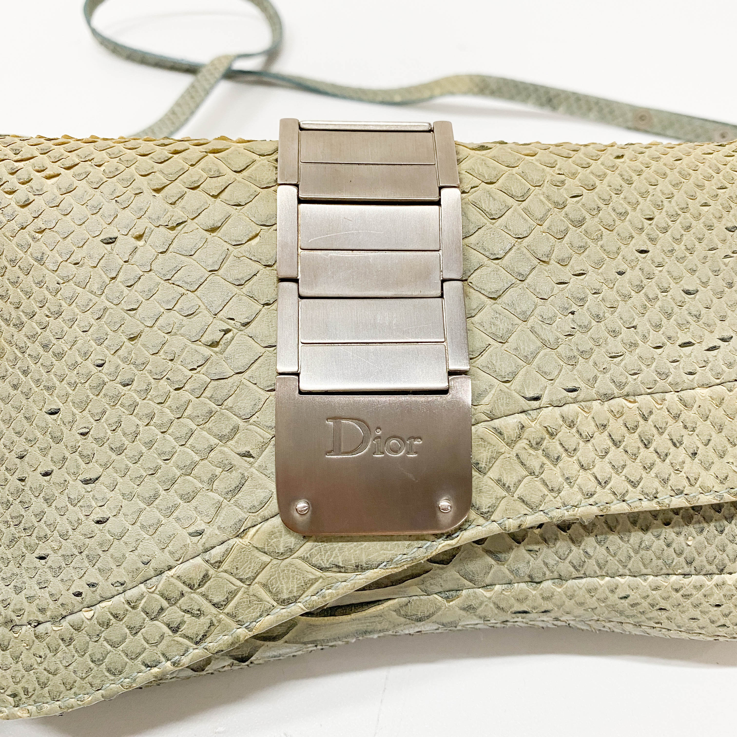 Saddle Light Grey Python Two Way Bag