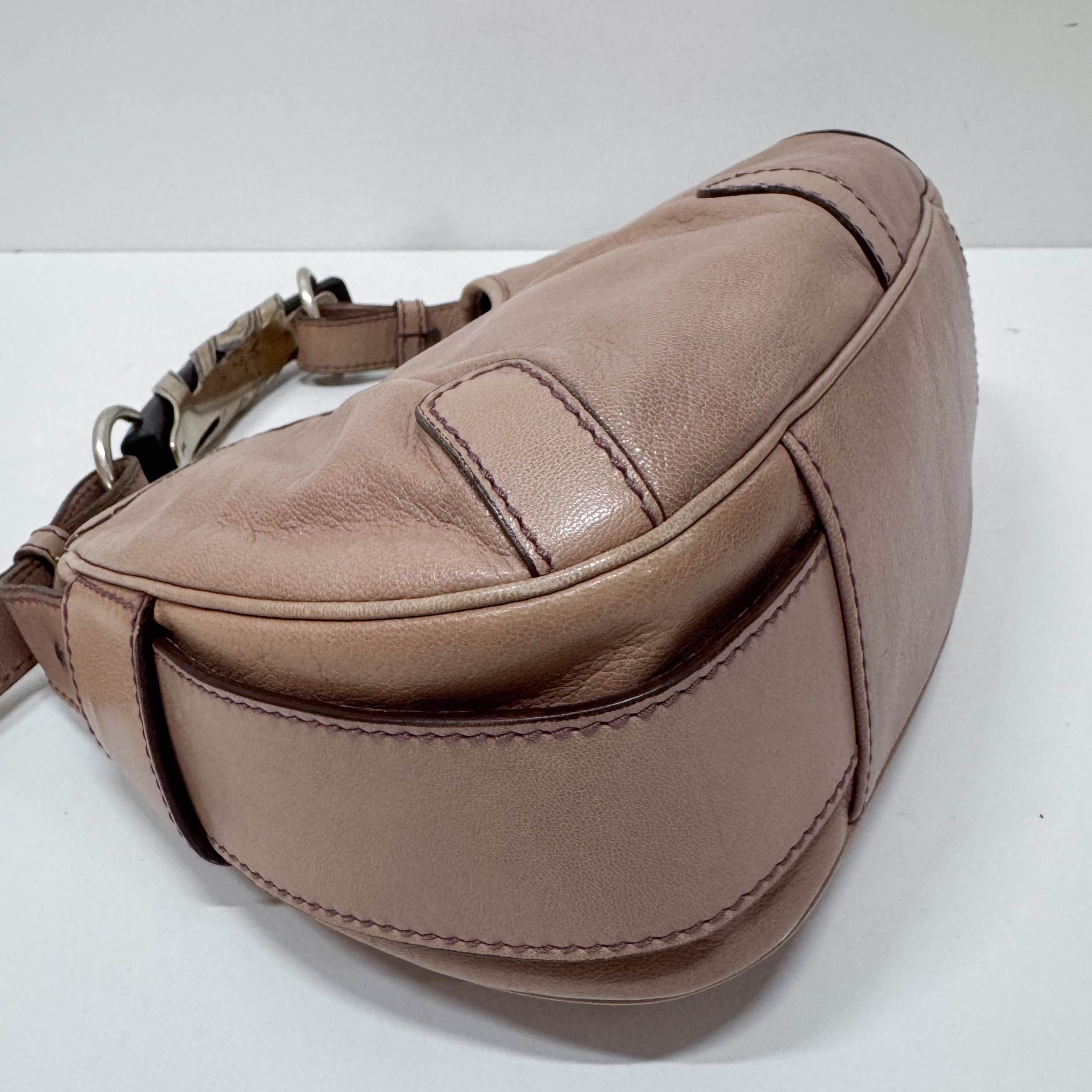 Mombasa Pink/Beige Leather Shoulder Bag