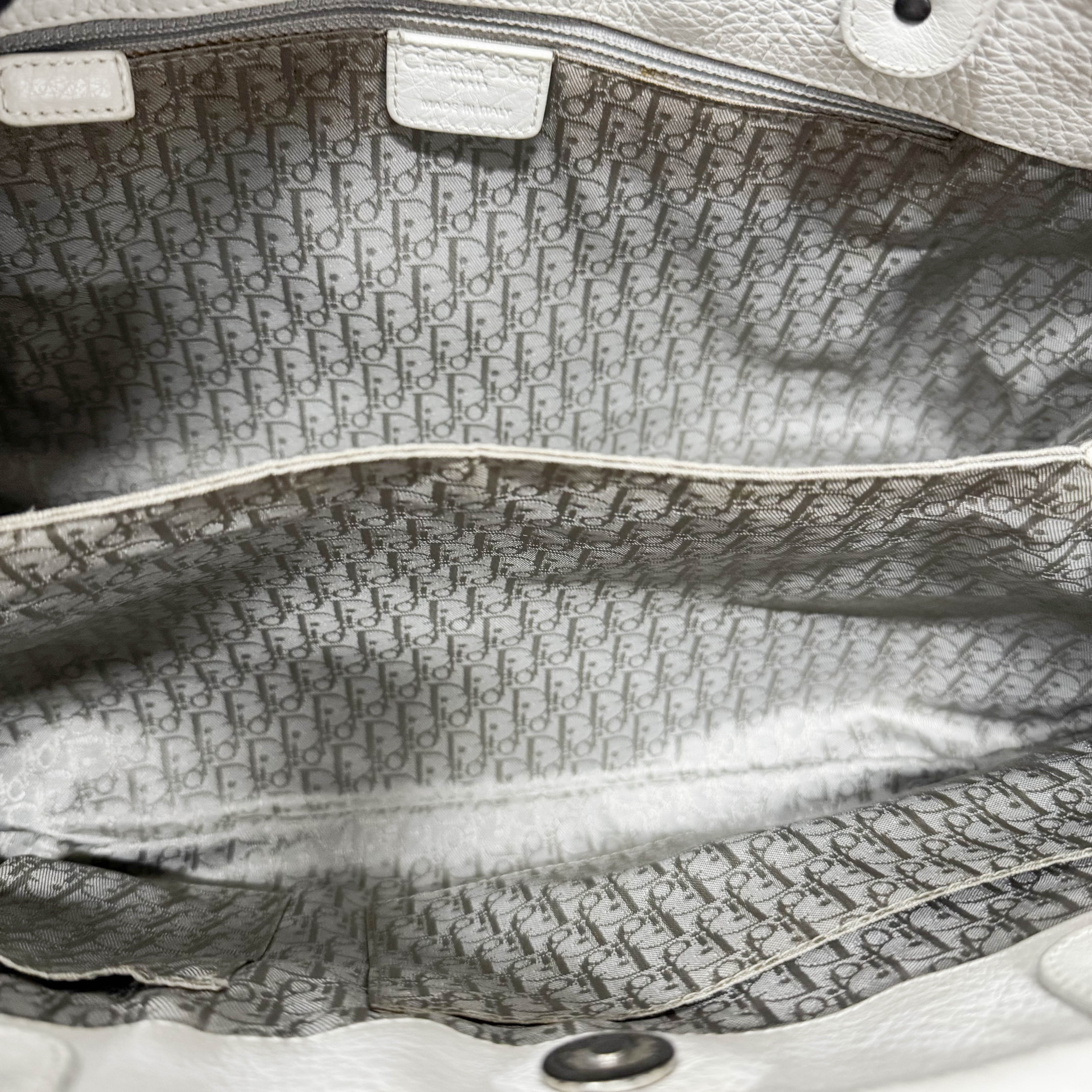 Gaucho White Leather Two Way Bag