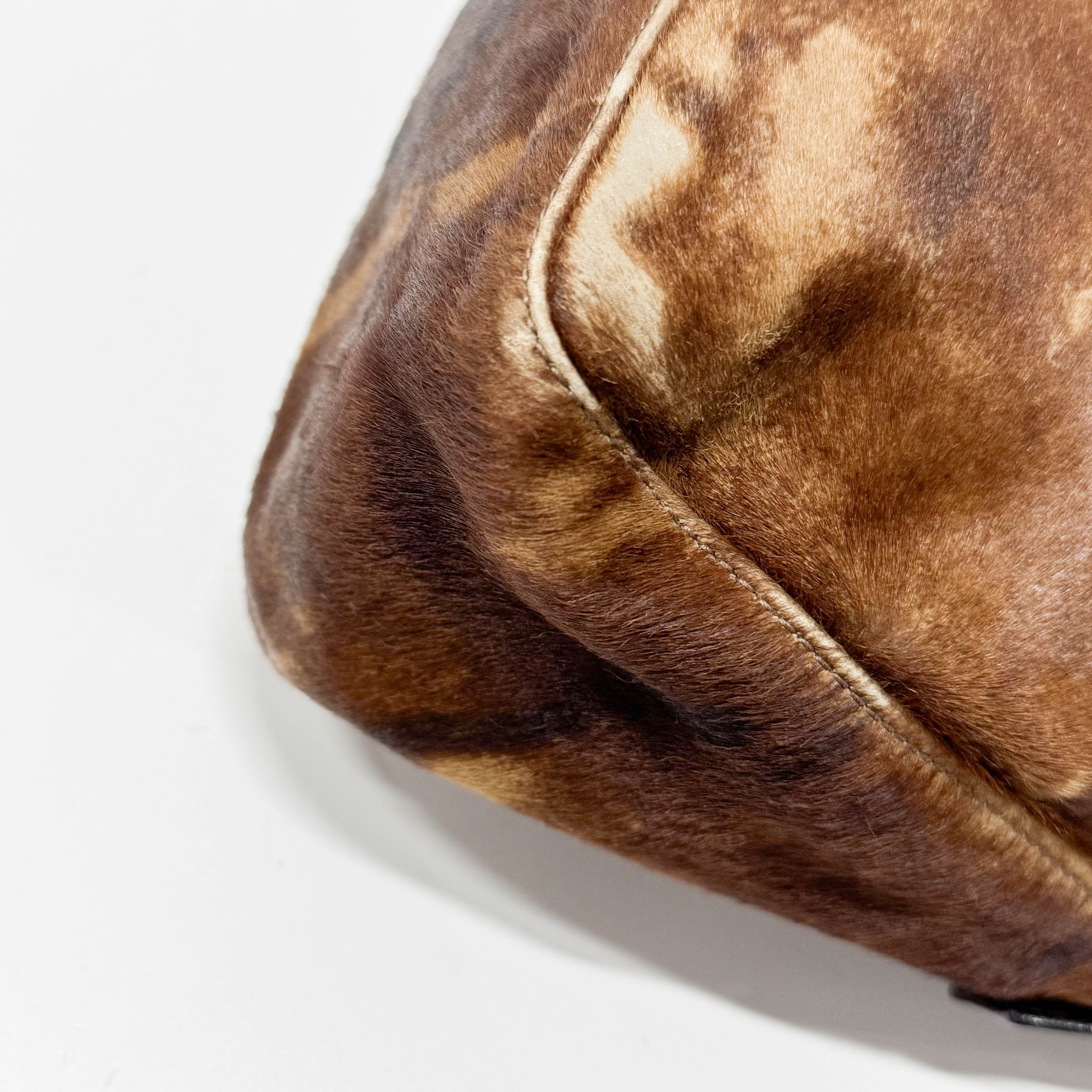 Baguette Brown Pony Hair Shoulder Bag