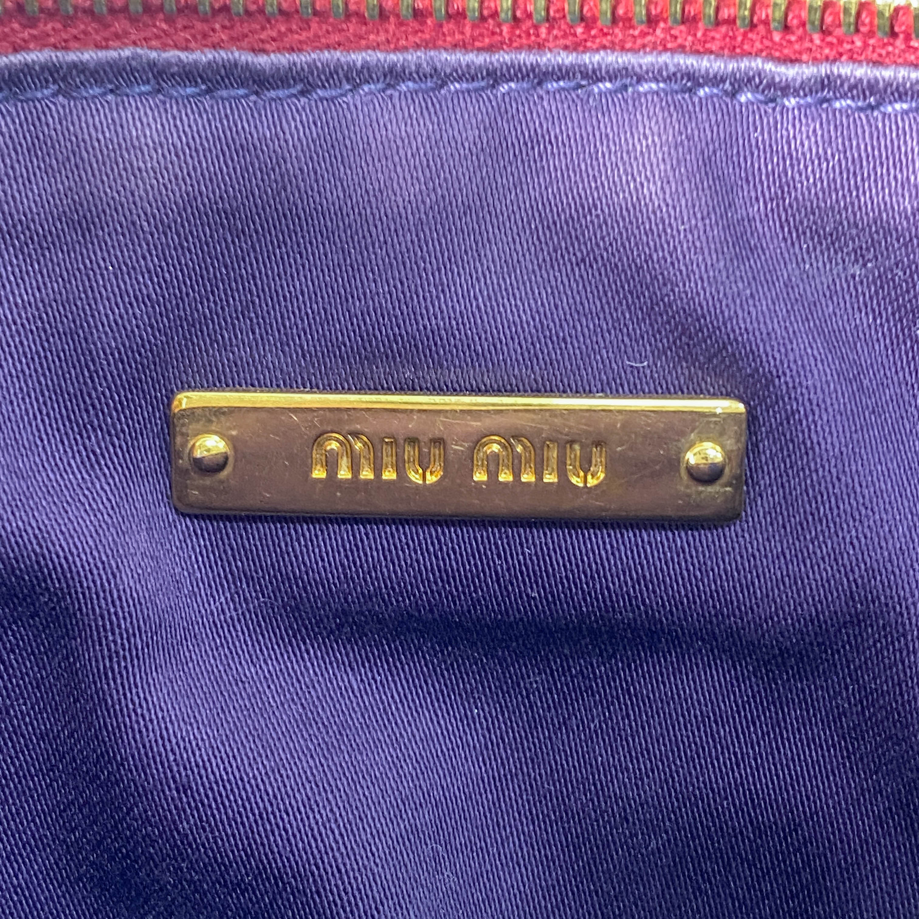 Red Leather Accessory Pouch