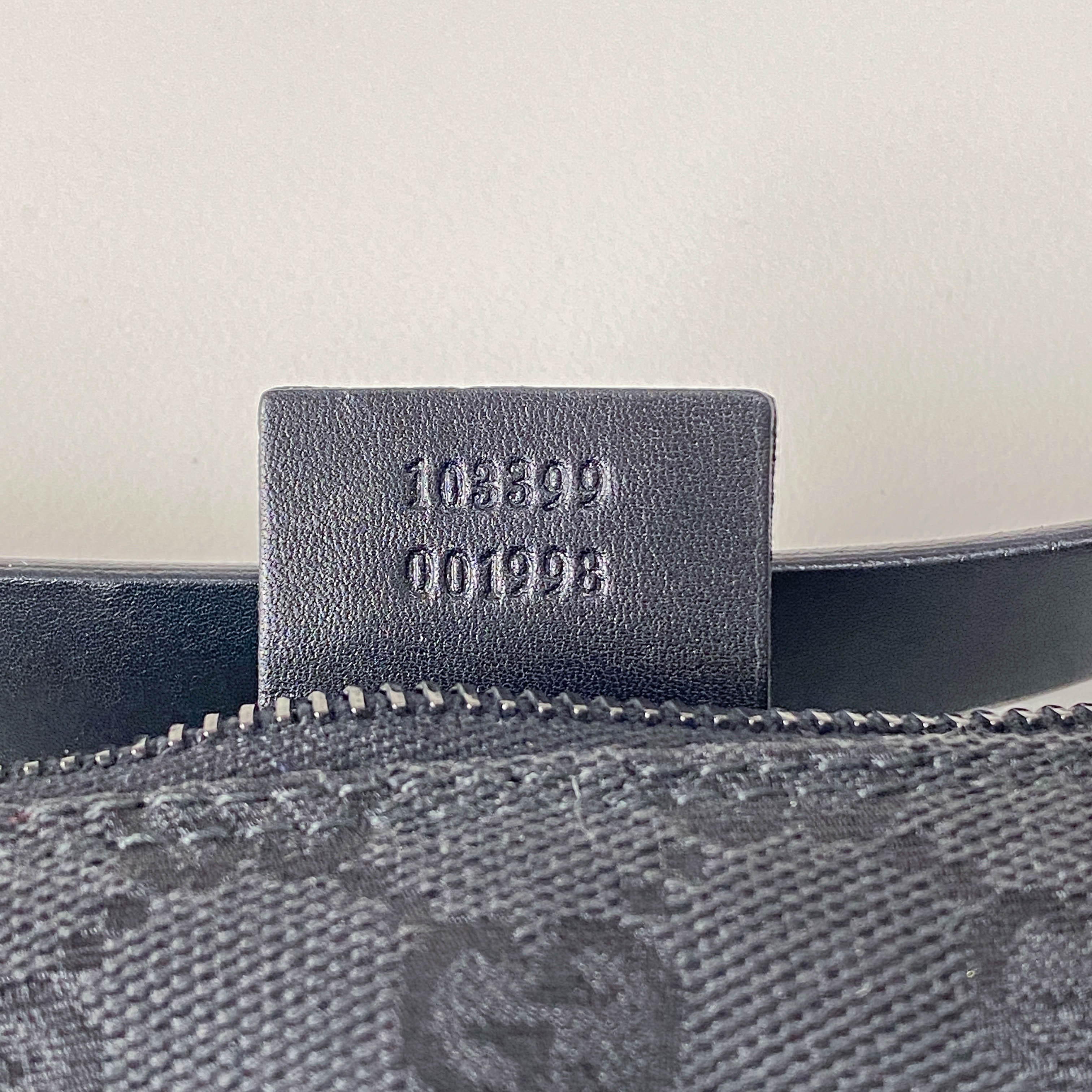 Small GG Black Canvas Shoulder Bag