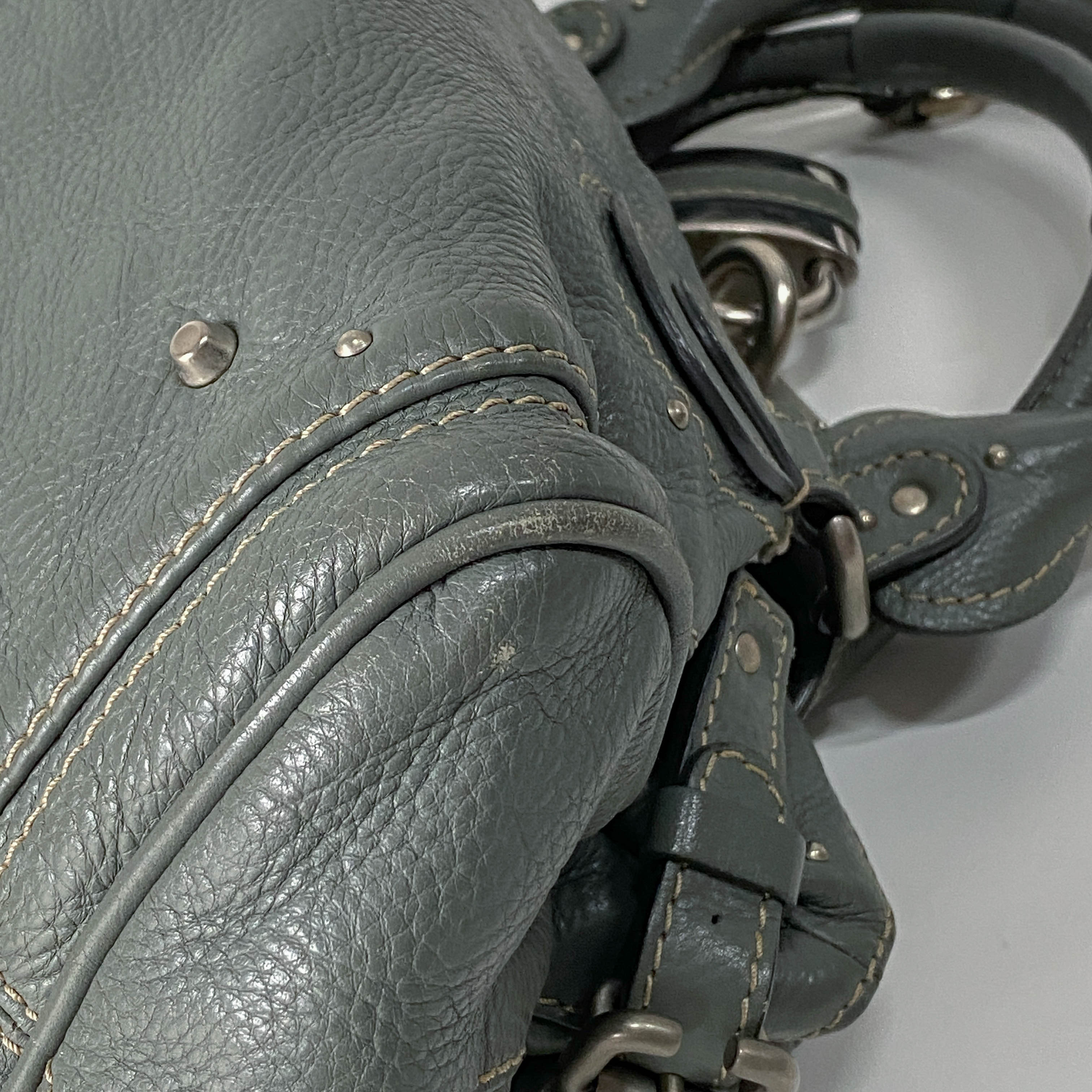 Paddington Sage Green Calfskin Leather Shoulder Bag