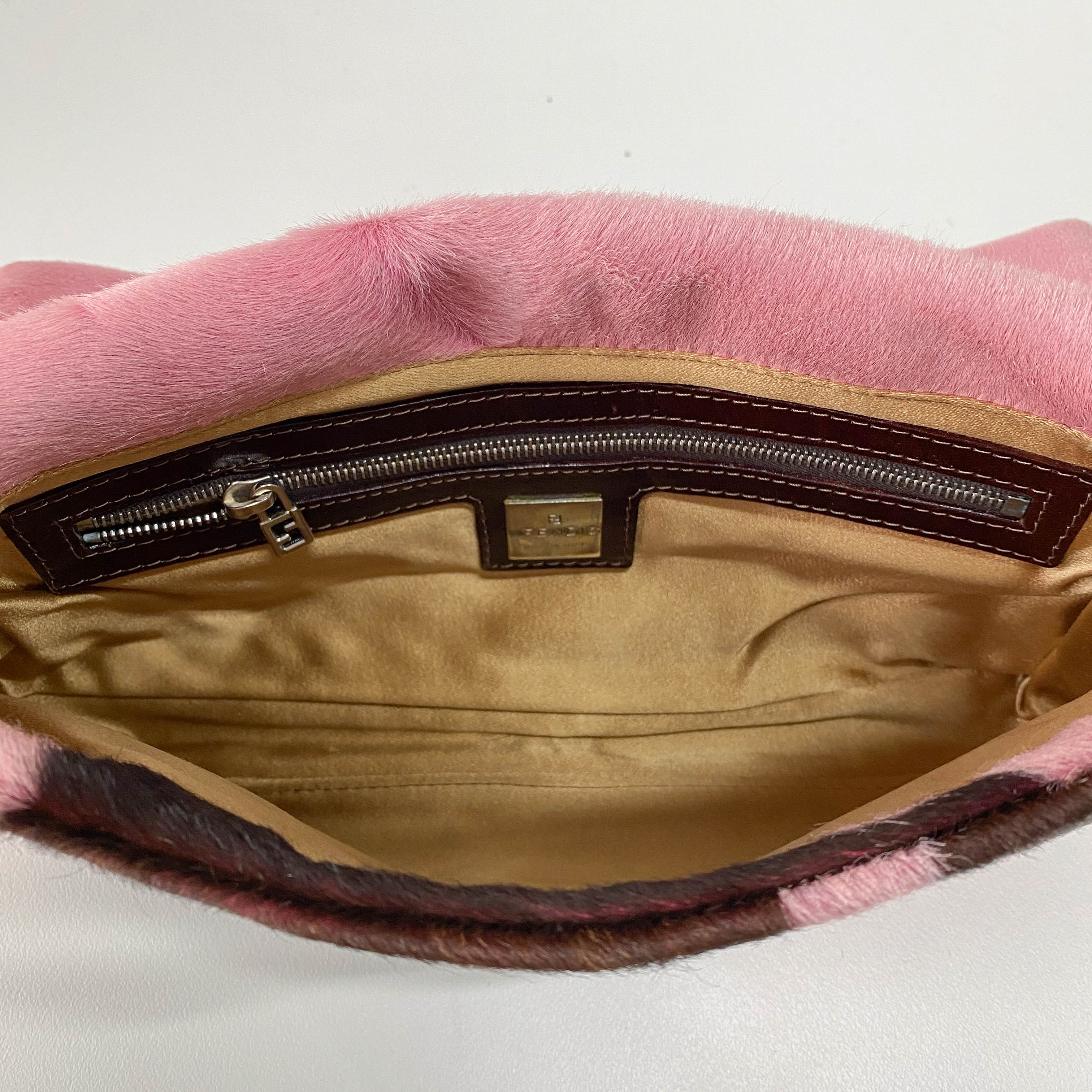 Baguette Pink Pony Hair Shoulder Bag