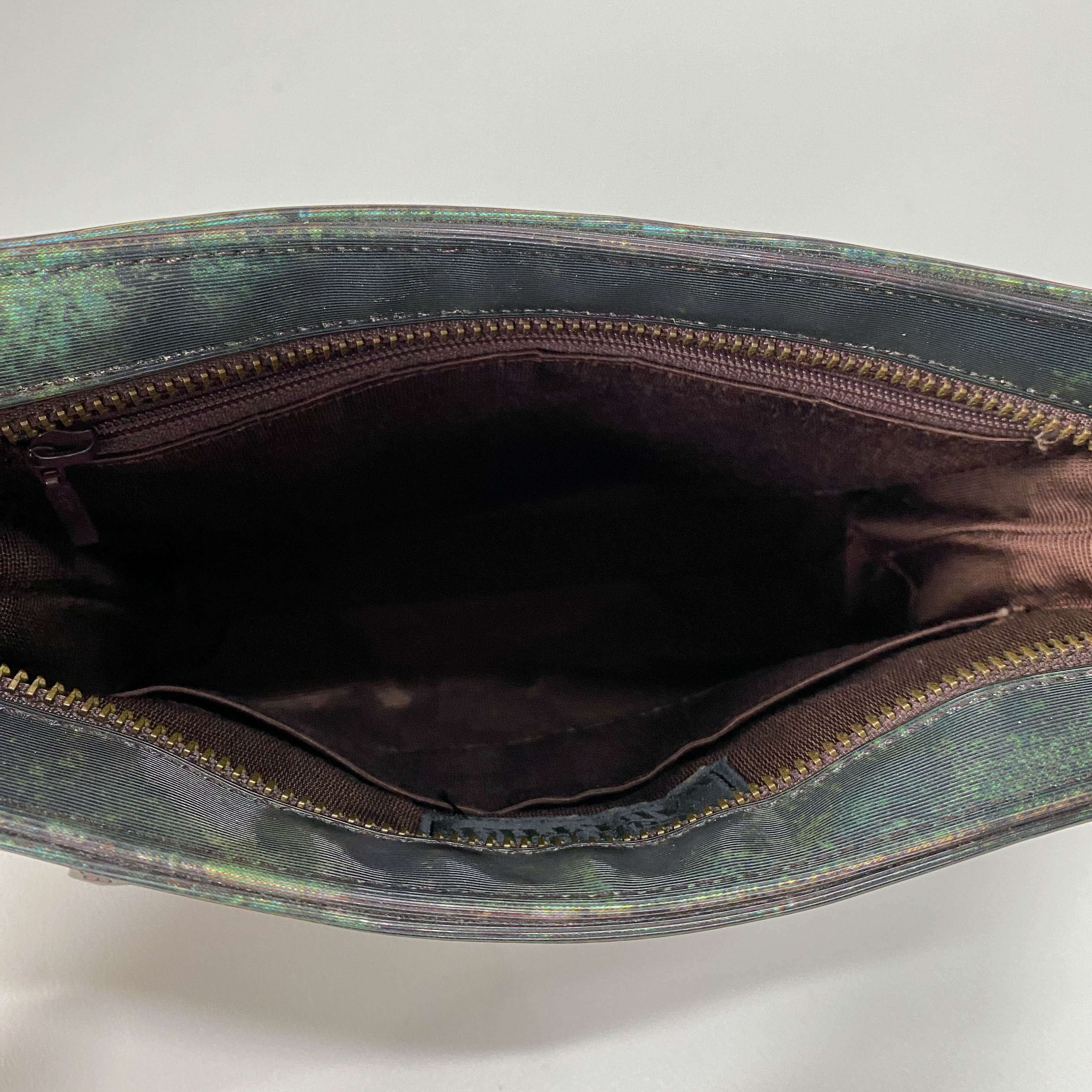 Green Coated Canvas Shoulder Bag