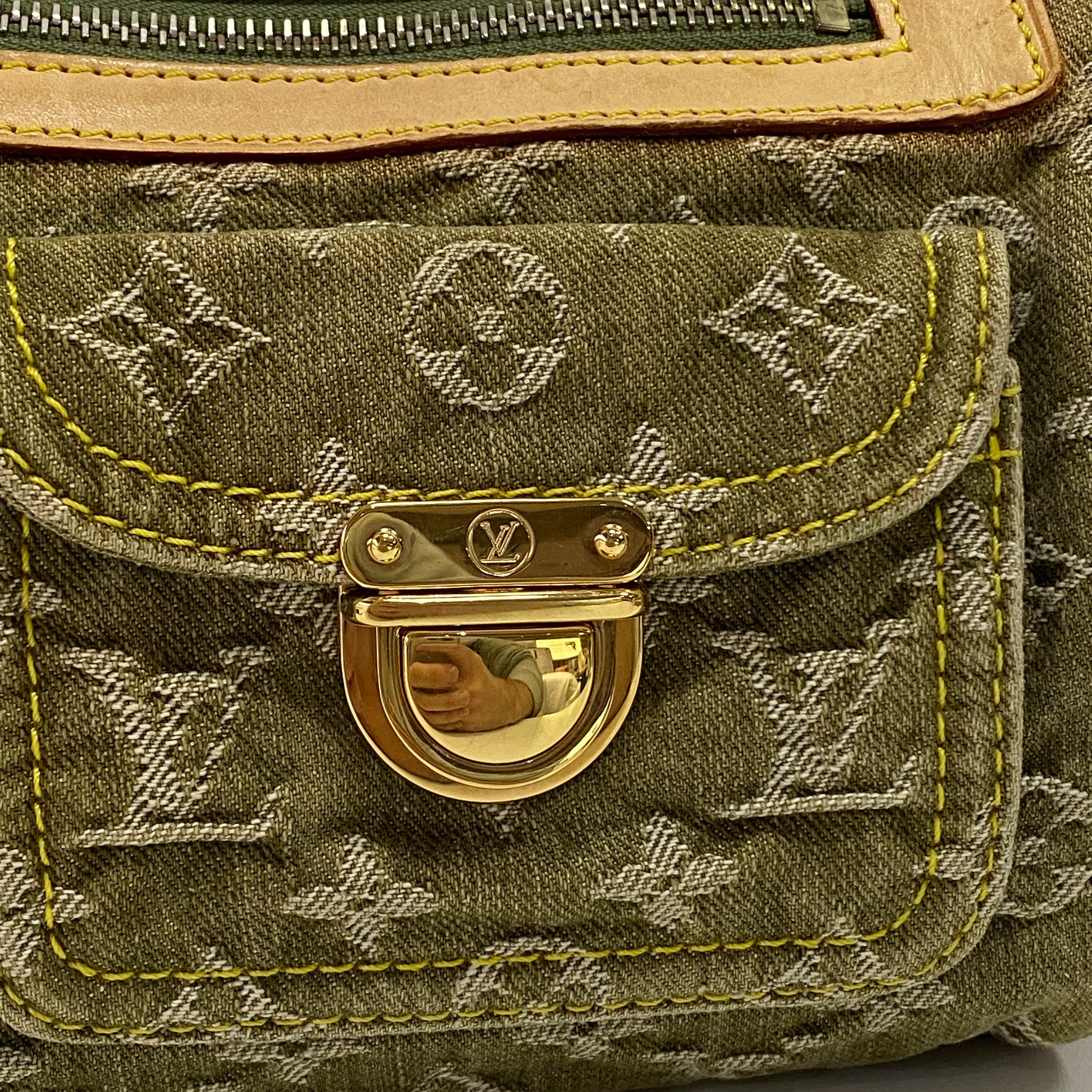 Neo Speedy Monogram Green Denim Handbag