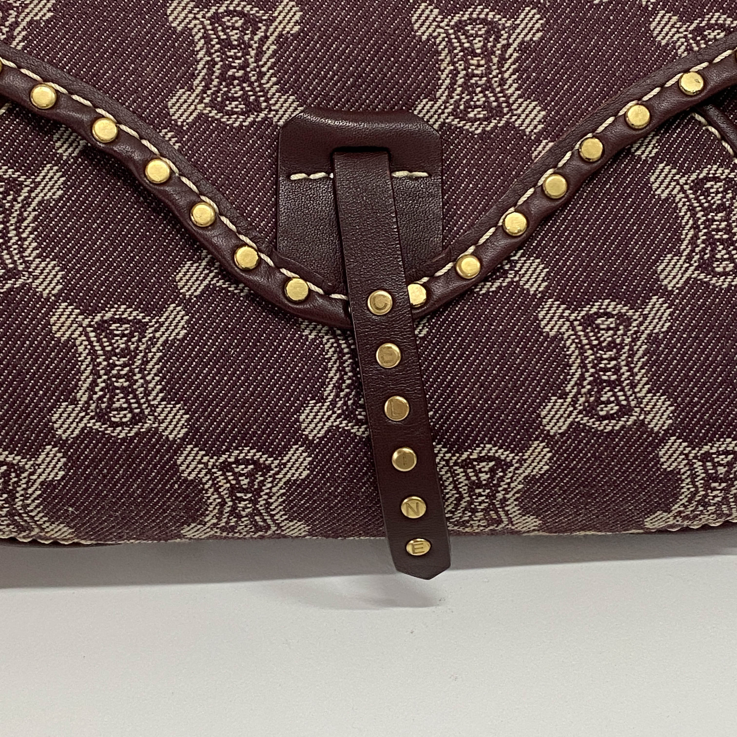 Macadam Triomphe Canvas Burgundy Shoulder Bag