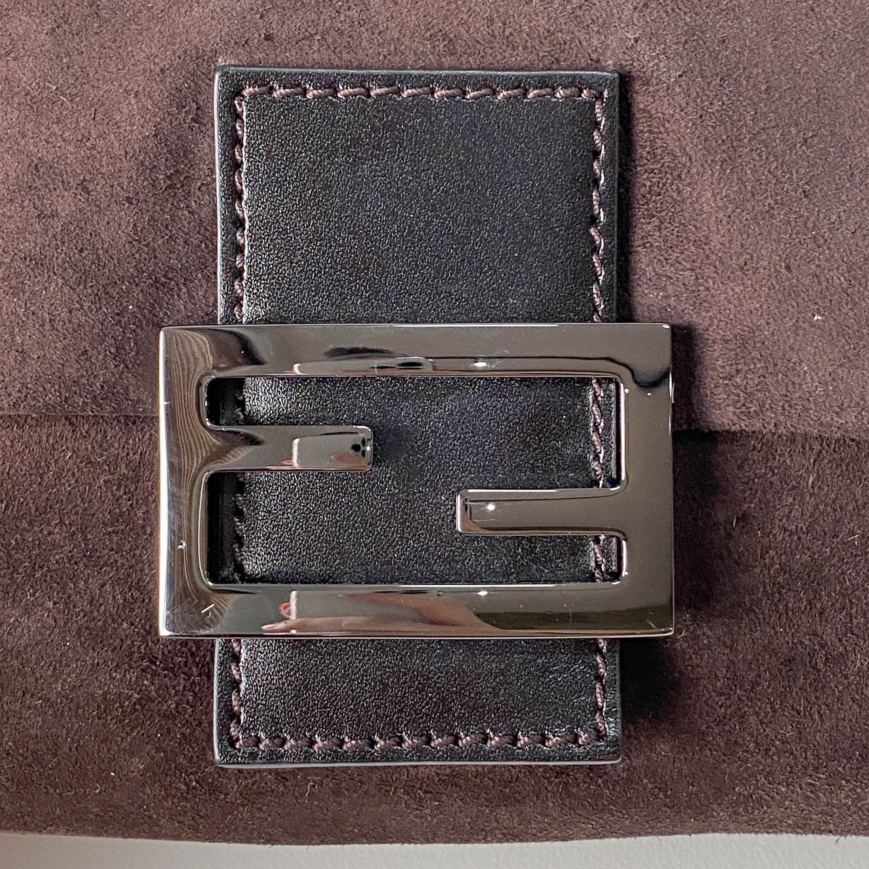 Mini Mamma Baguette Brown Suede Shoulder Bag